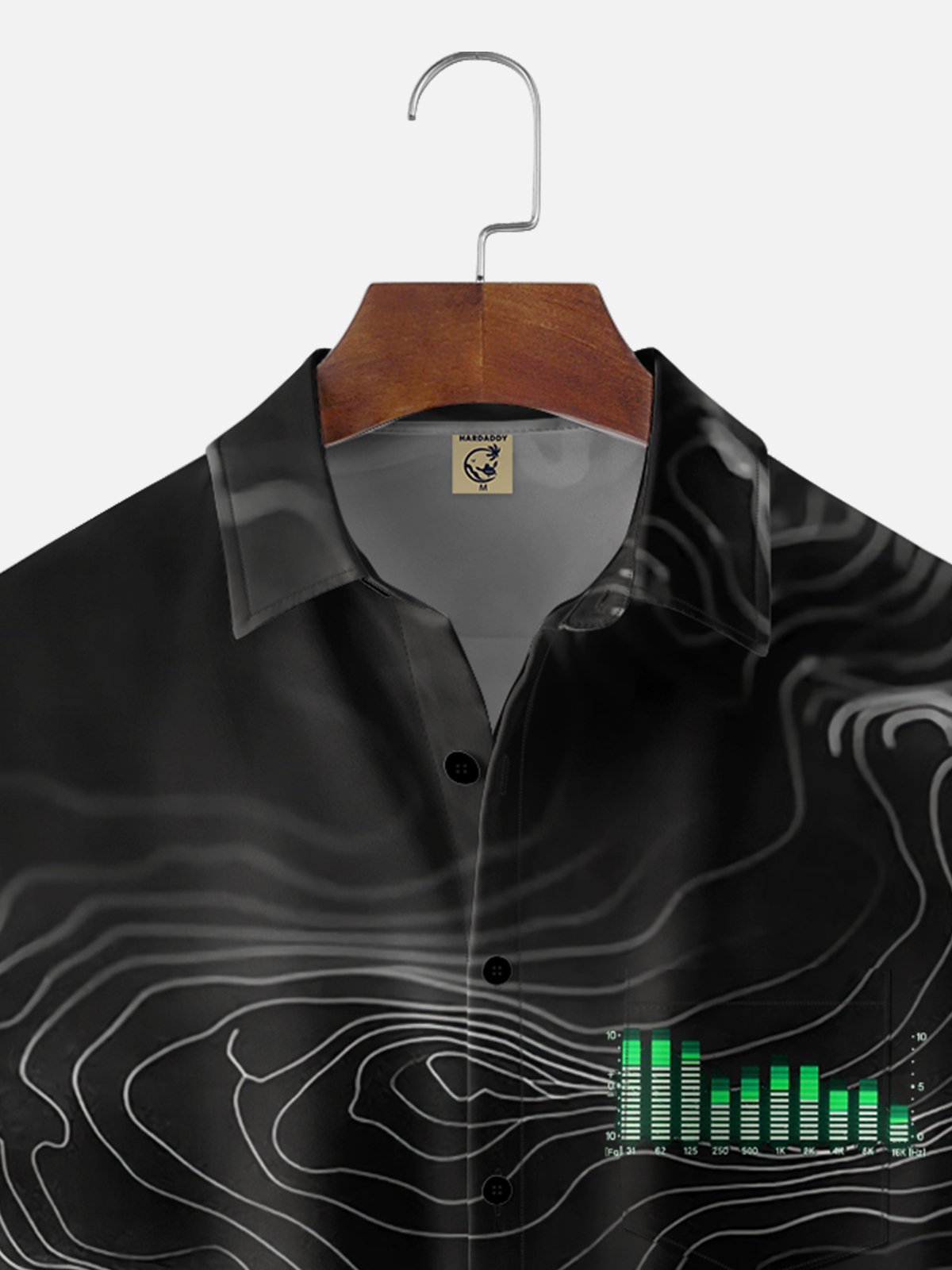 Moisture-wicking Rock Punk Music Festival Art Audio Chest Pocket Casual Shirt