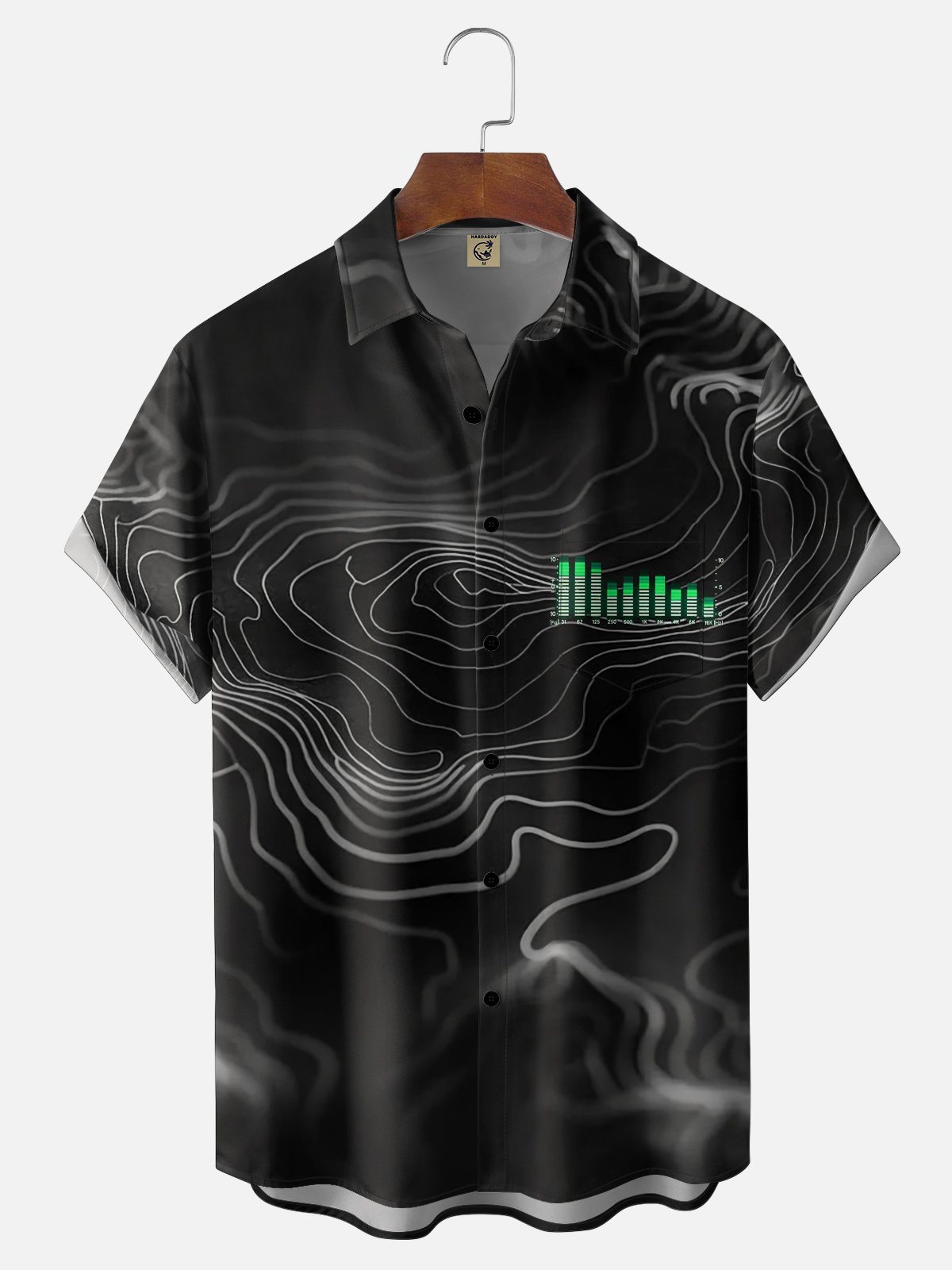 Moisture-wicking Rock Punk Music Festival Art Audio Chest Pocket Casual Shirt