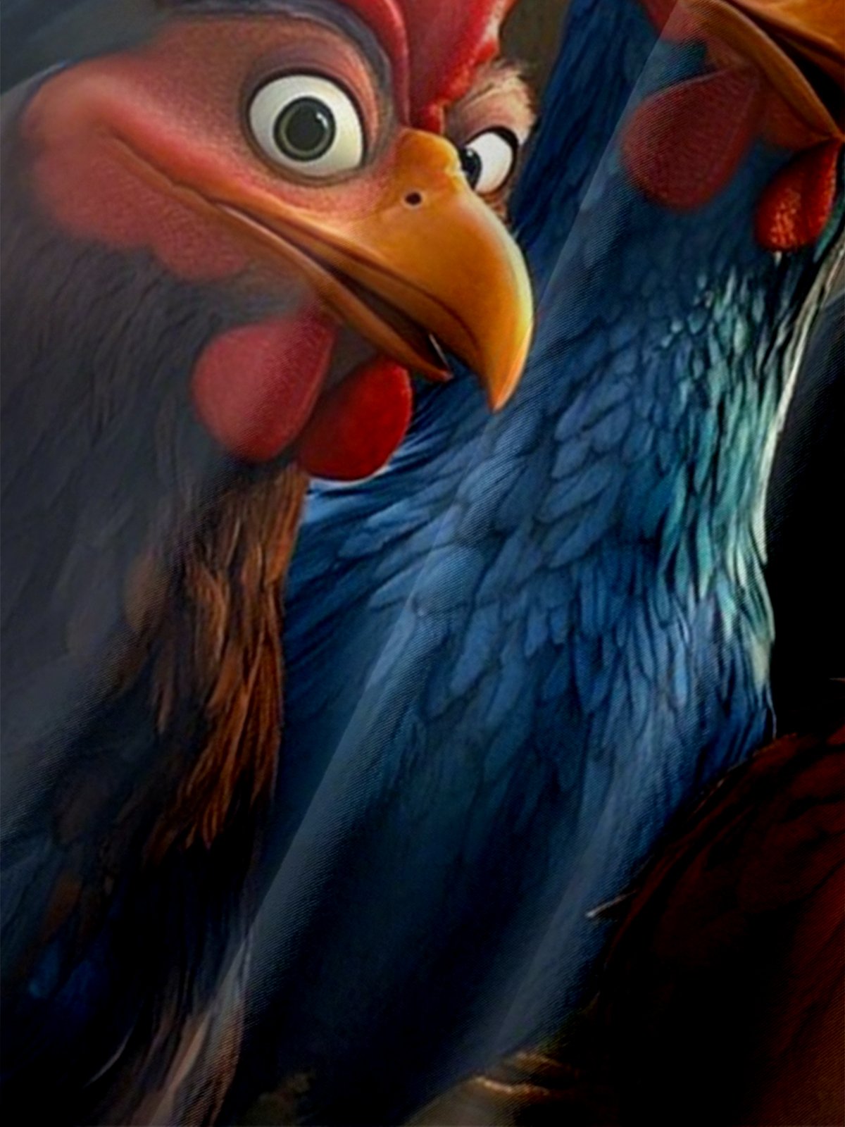 Moisture-wicking Rooster Chicken Fun Print Chest Pocket Hawaiian Shirt