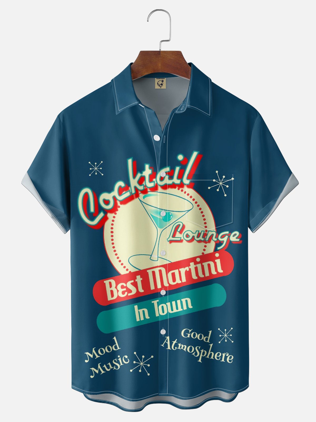 Moisture-wicking Best Martini Cocktail Lounge Chest Pocket Hawaiian Shirt