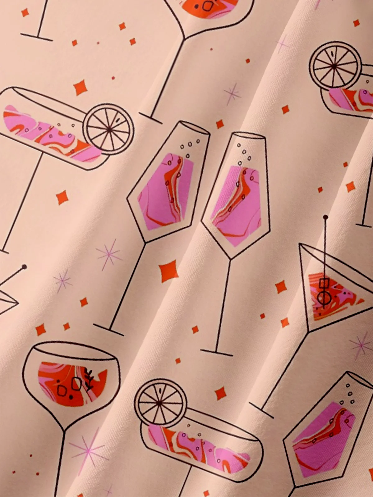 Moisture-wicking Cocktail Party Mid-century Geomatric Chest Pocket Hawaiian Shirt