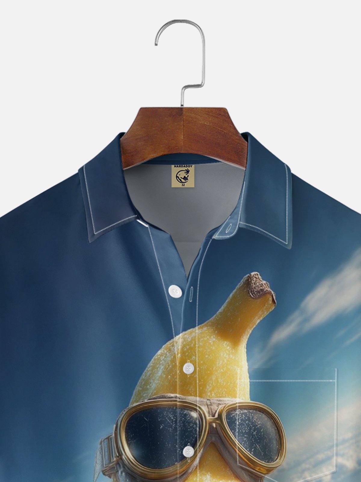 Moisture-wicking Banana Parachute Funky Chest Pocket Hawaiian Shirt