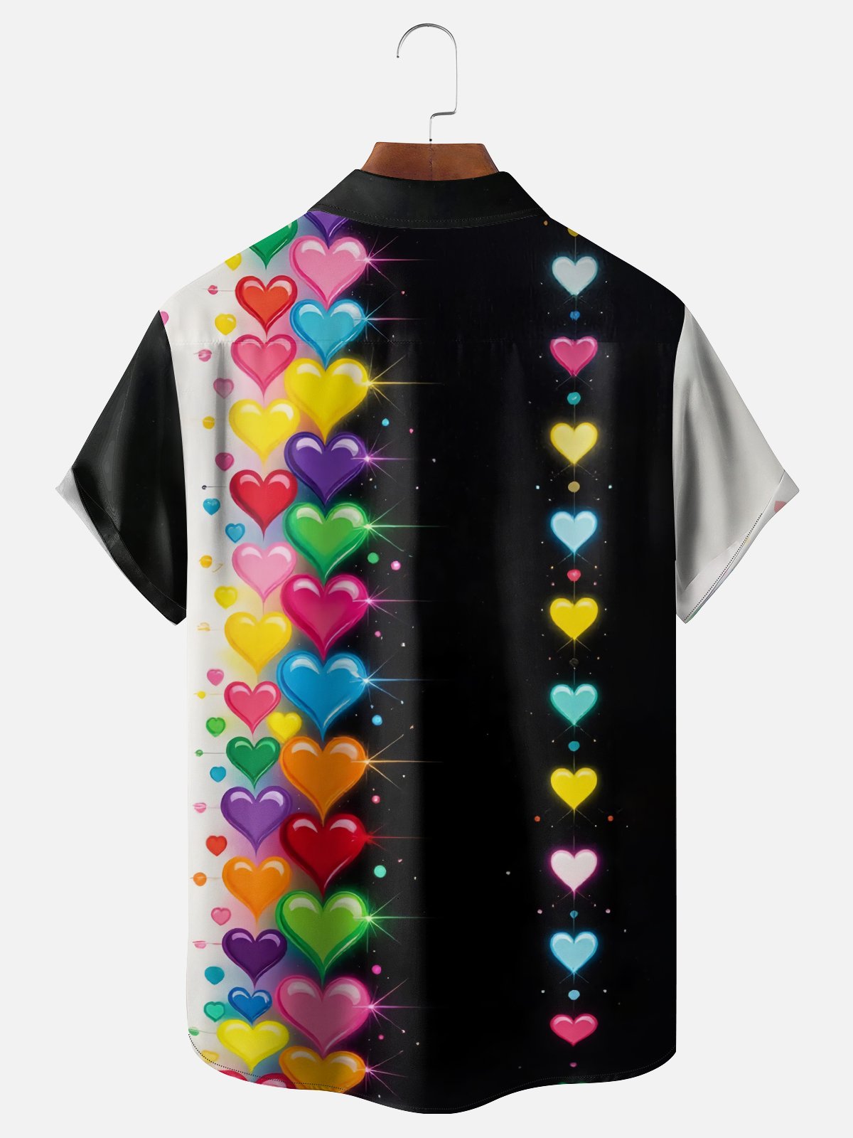 Moisture Wicking Valentine's Day Heart Chest Pocket Holiday Bowling Shirt
