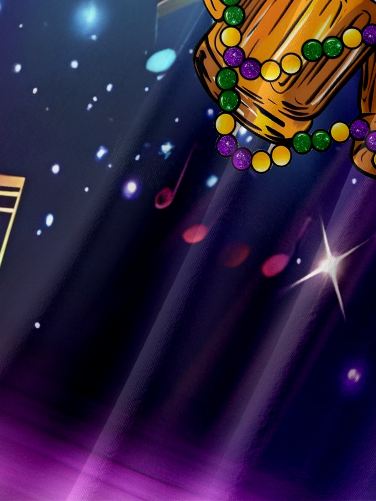 Moisture Wicking Gradient Abstract Carnival Beer Beaded Chest Pocket Holiday Shirt