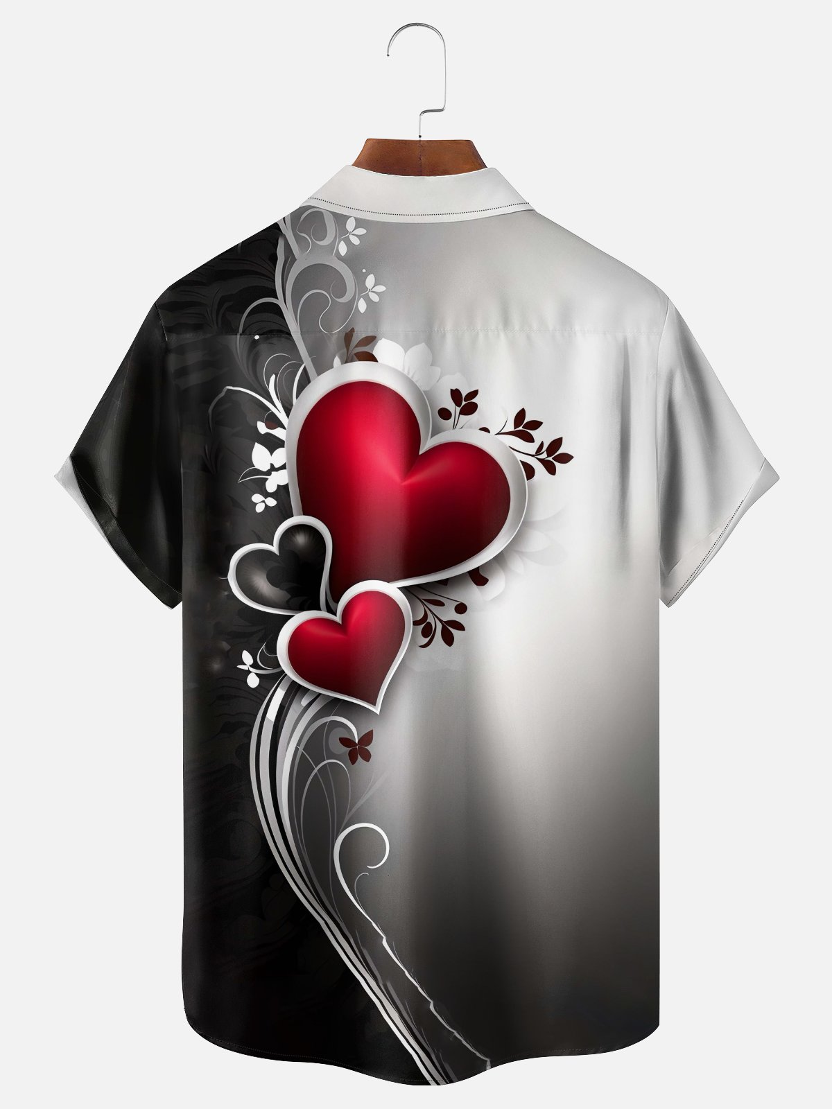 Moisture Wicking Valentine's Day Heart Chest Pocket Holiday Hawaiian Shirt