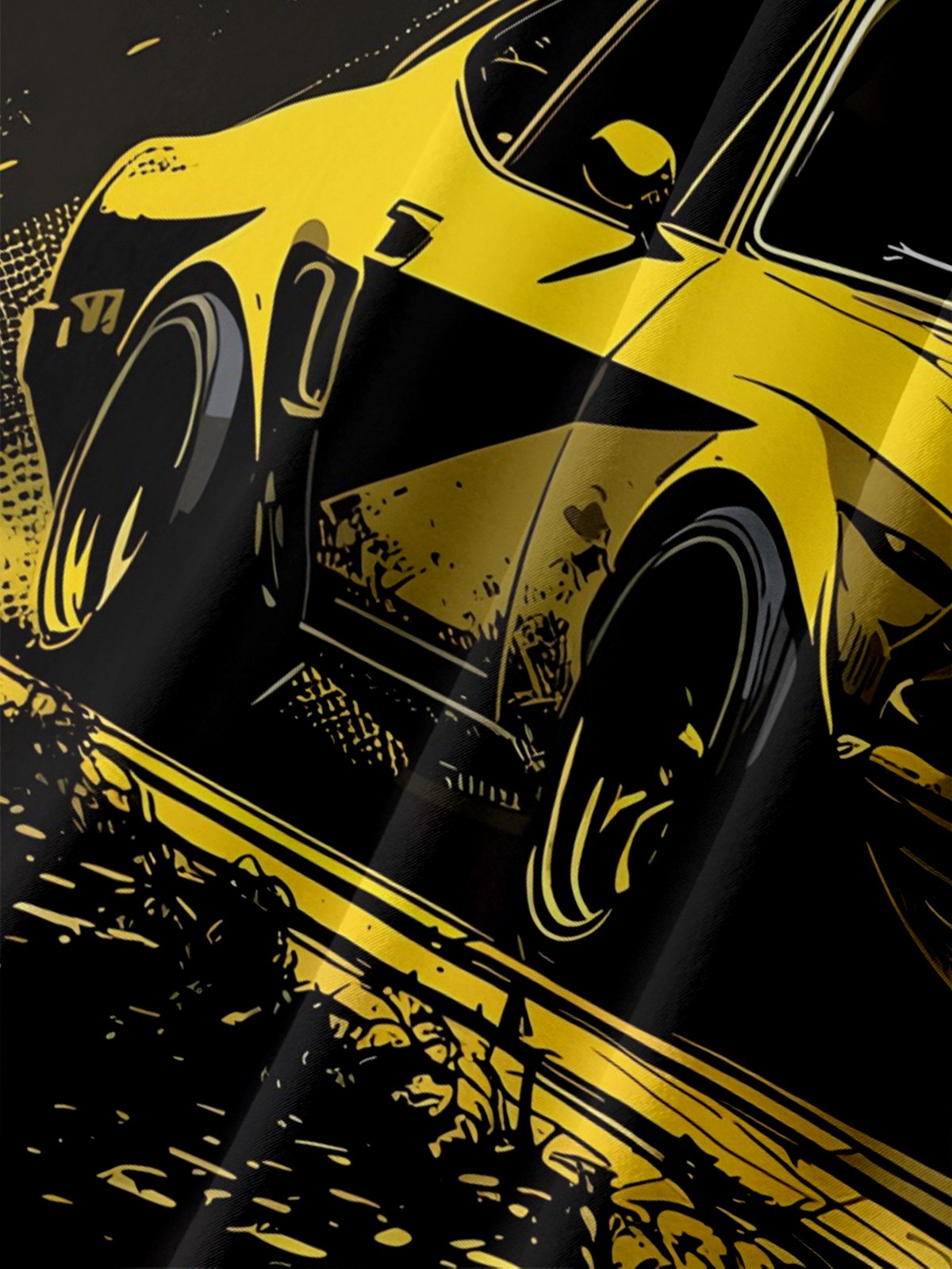 Moisture Wicking Retro Car Painting Chest Pocket Holiday Hawaiian Shirt