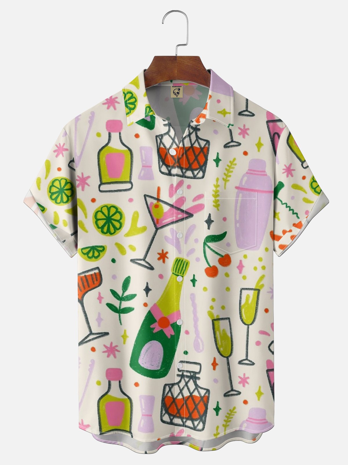 Moisture-wicking Cocktail Chest Pocket Hawaiian Shirt