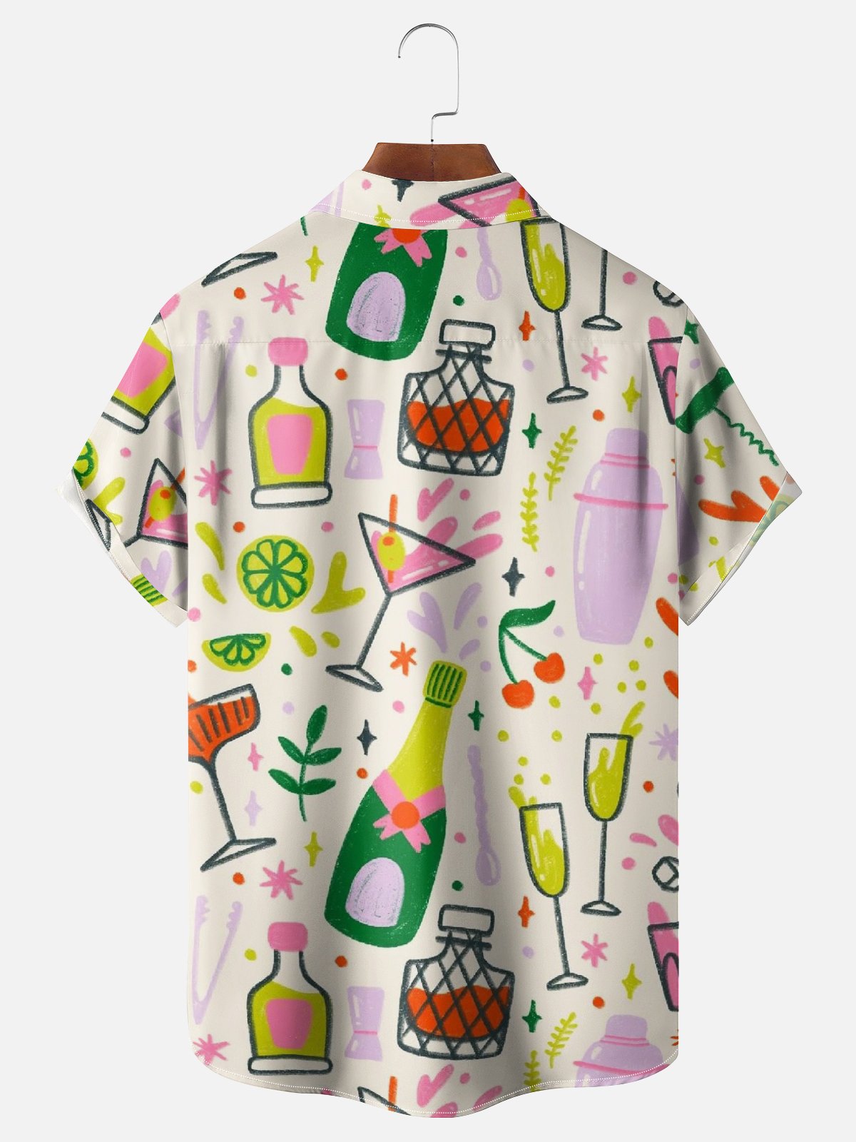 Moisture-wicking Cocktail Chest Pocket Hawaiian Shirt