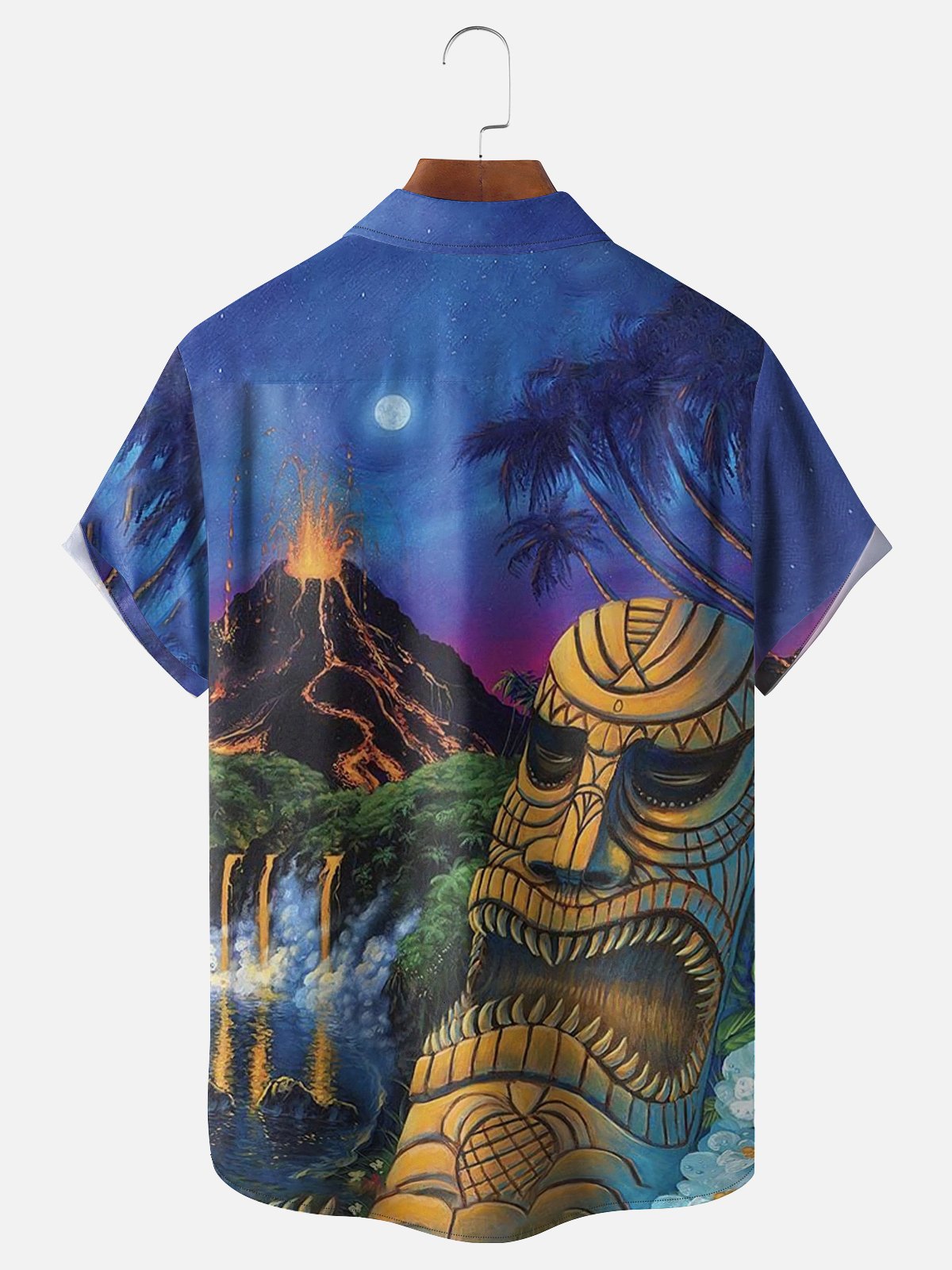 Moisture-wicking TIKI Artistic Fun Chest Pocket Hawaiian Shirt