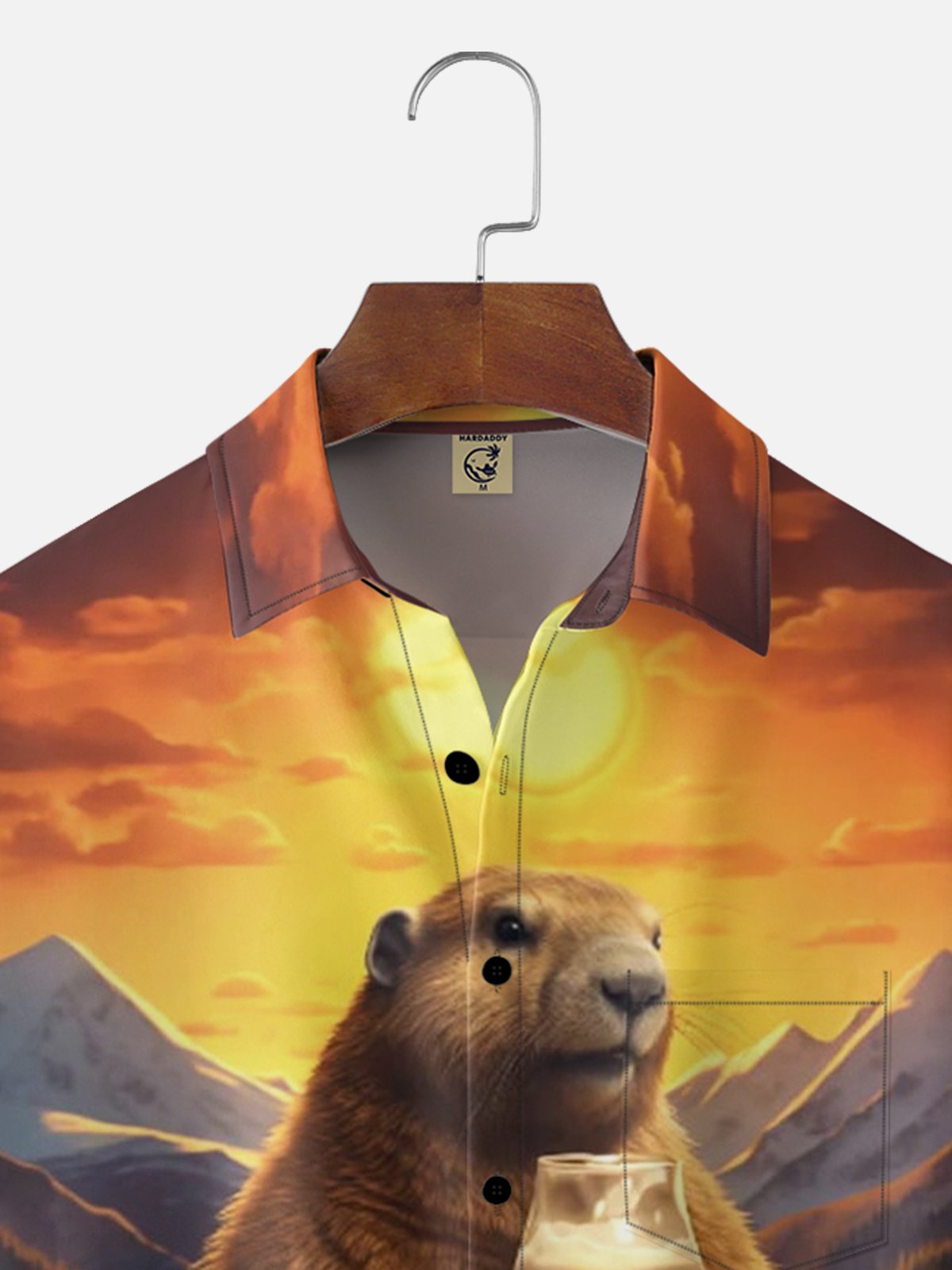Moisture Wicking Groundhog Day Beer Chest Pocket Holiday Hawaiian Shirt