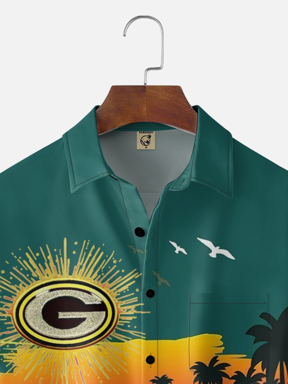 Moisture Wicking Football Green Bay Packers Chest Pocket Holiday Hawaiian Shirts