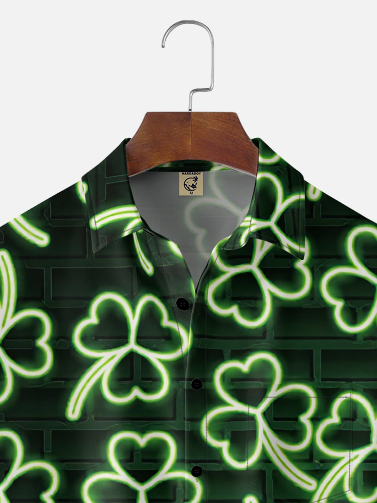 Moisture-wicking St. Patrick's Day Lucky Shamrock Art Chest Pocket Casual Shirt