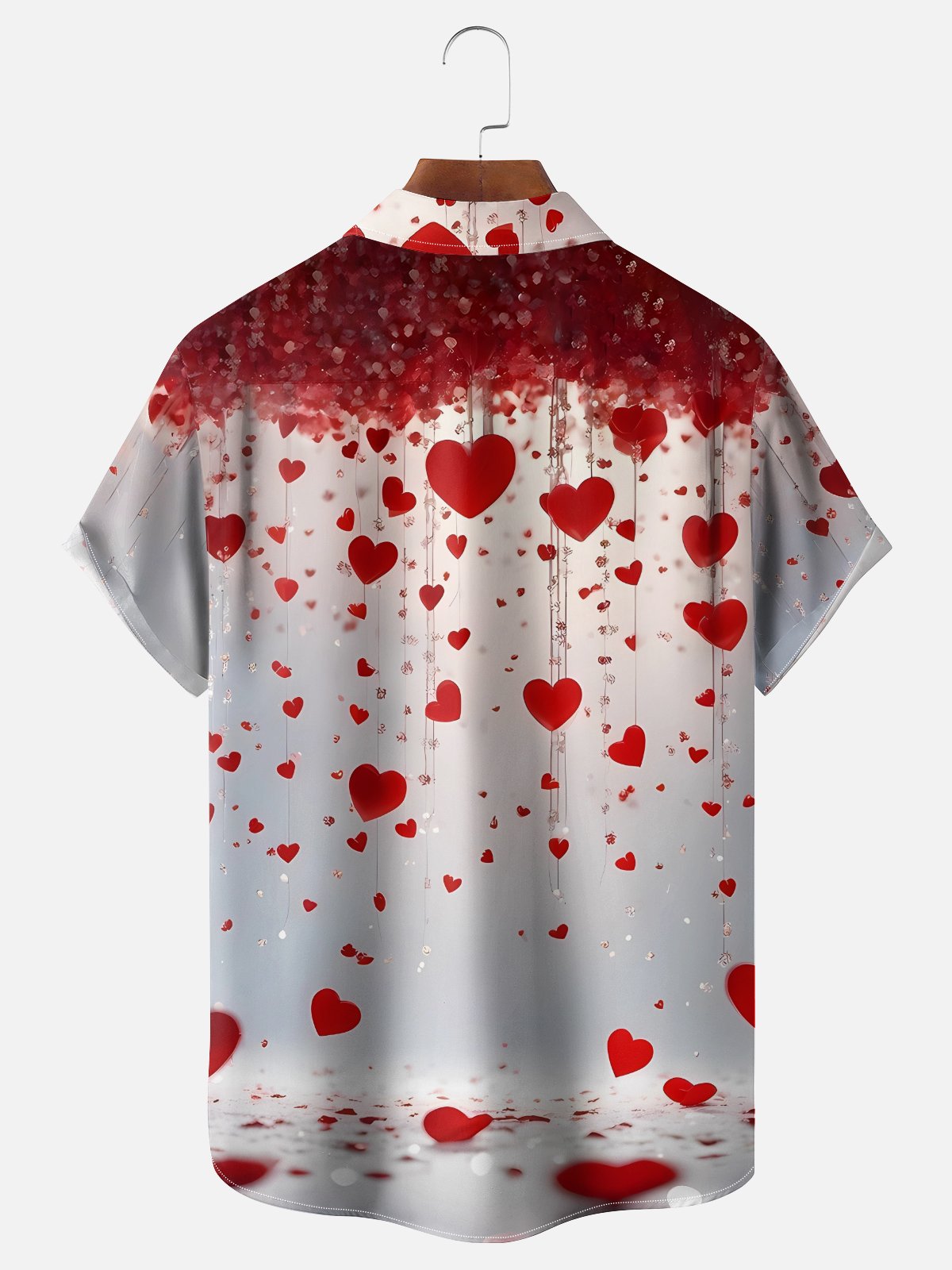 Moisture Wicking Gradient Abstract Valentine's Day Heart Chest Pocket Holiday Shirt