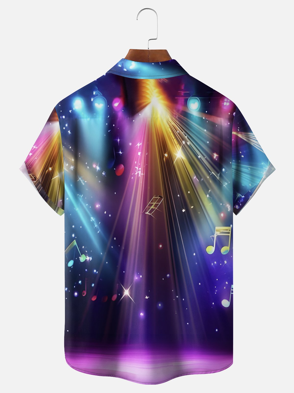 Moisture Wicking Gradient Abstract Carnival Beer Beaded Chest Pocket Holiday Shirt