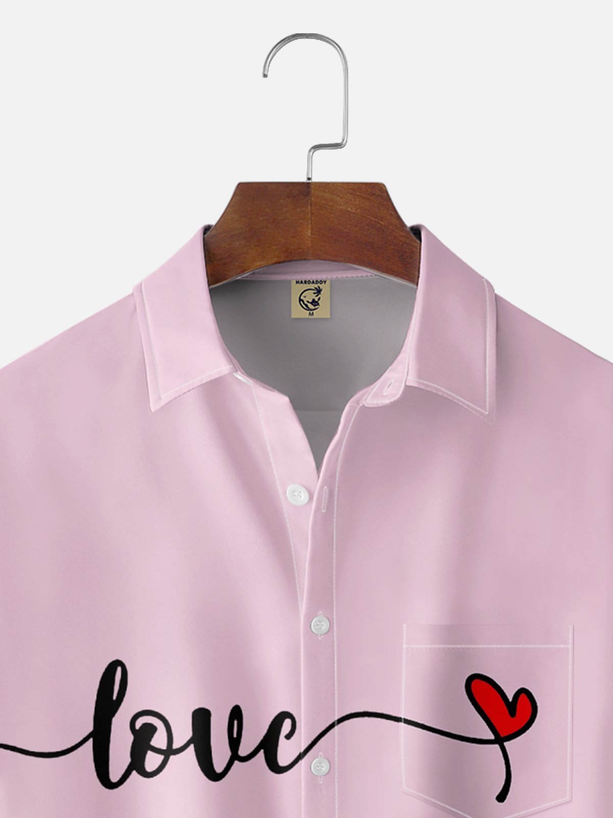 Moisture-wicking Valentine‘s Day Love Chest Pocket Casual Shirt