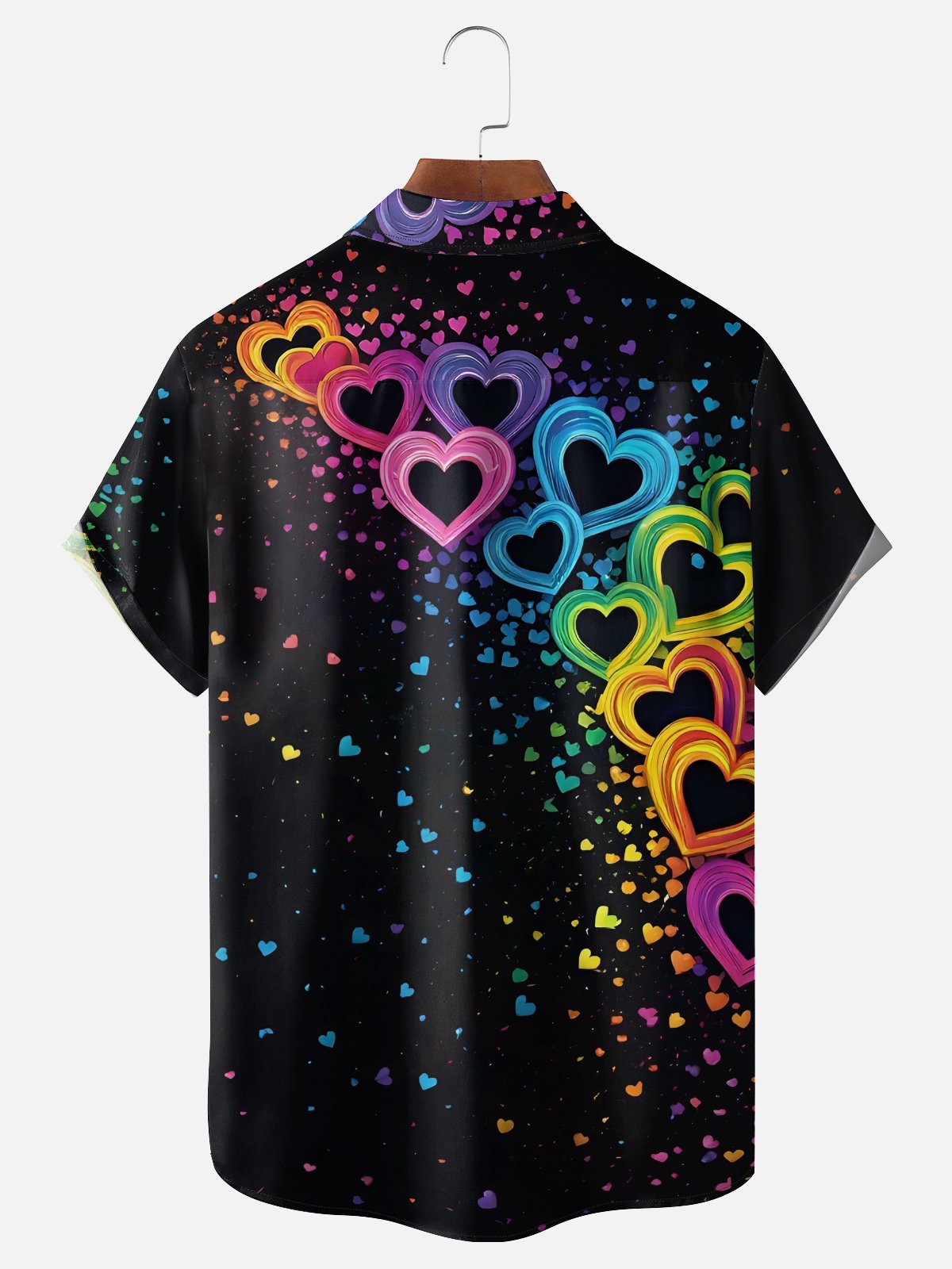 Moisture Wicking Valentine's Day Heart Chest Pocket Holiday Hawaiian Shirt