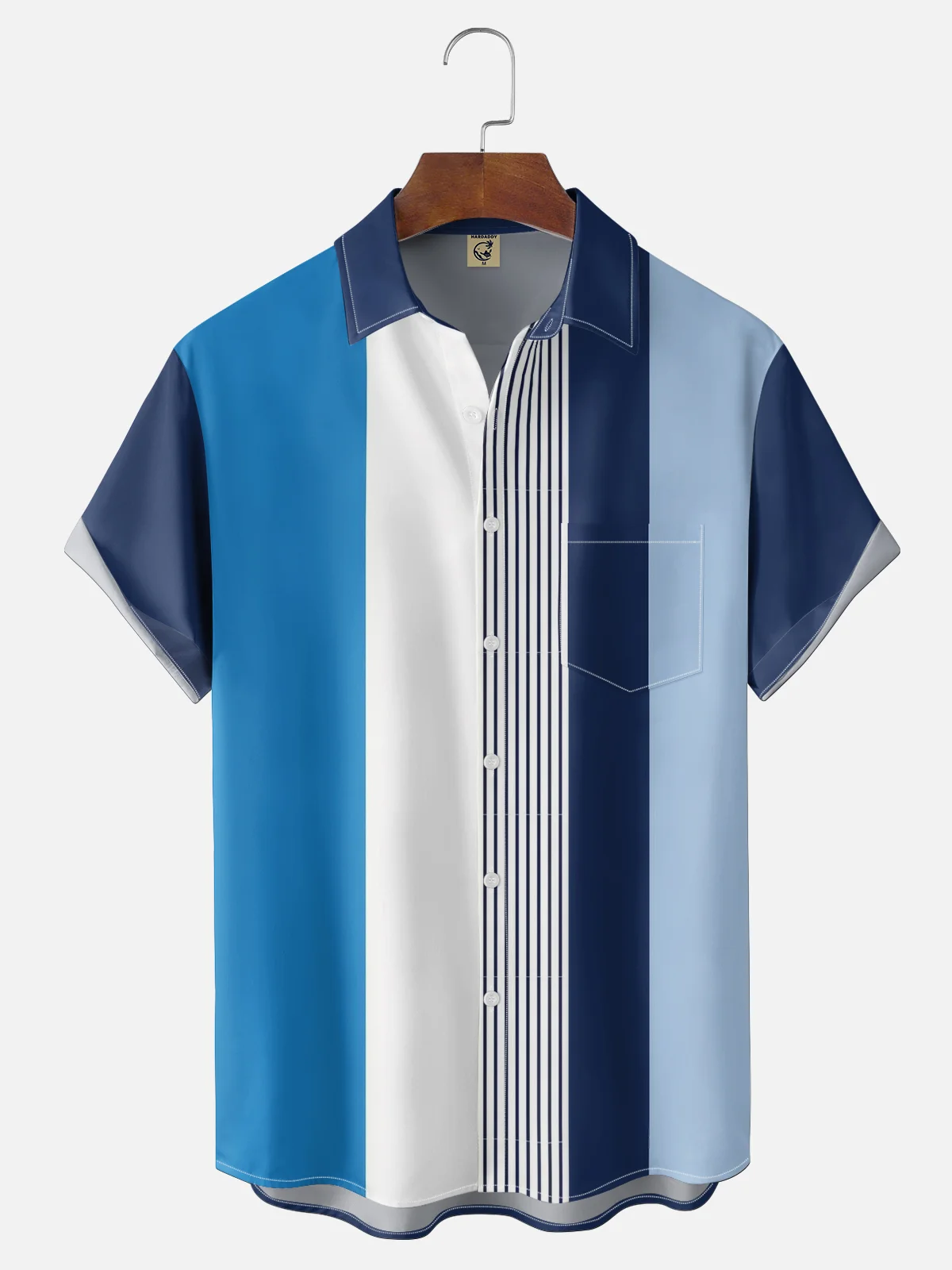 Moisture-wicking Striped Chest Pocket Casual Shirt