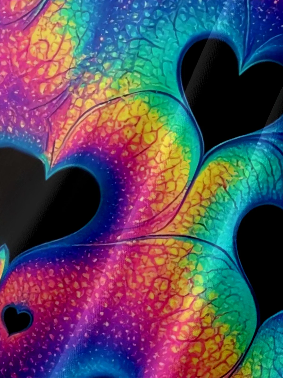 Moisture Wicking Valentine's Day Gradient Heart Chest Pocket Holiday Hawaiian Shirt