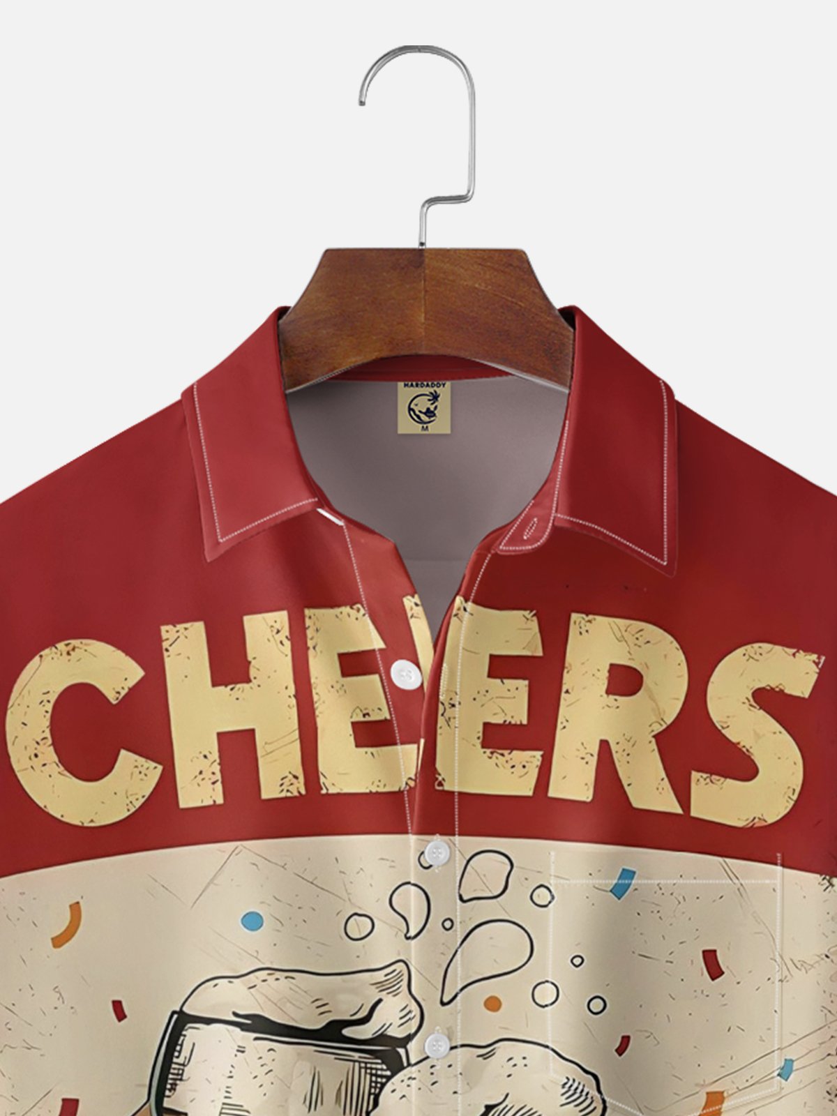 Moisture Wicking Gradient Cheers Beer Cheest Pocket Holiday Shirt