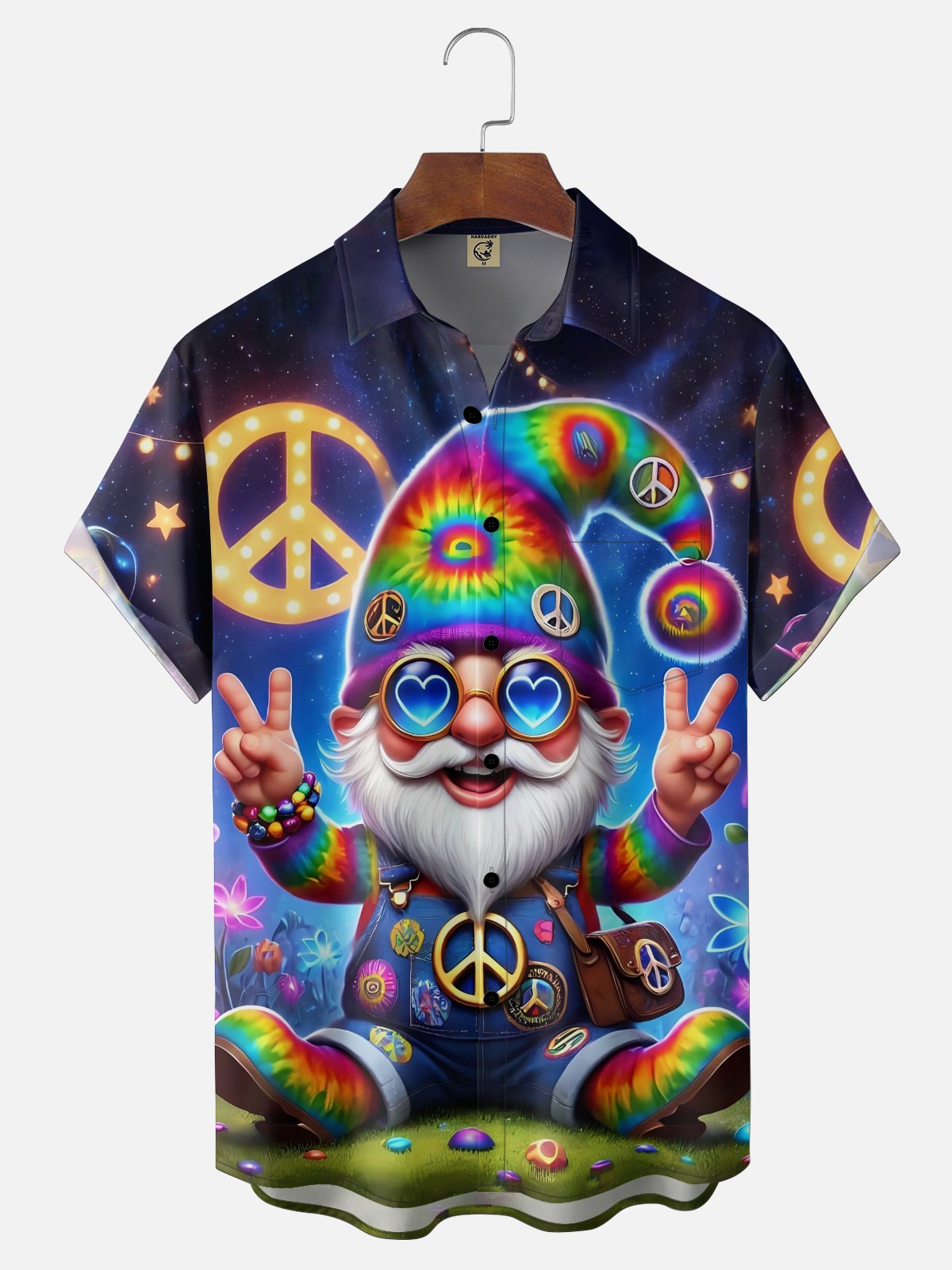 Moisture Wicking Colorful Dizziness Pattern Dwarf Chest Pocket Holiday Shirt