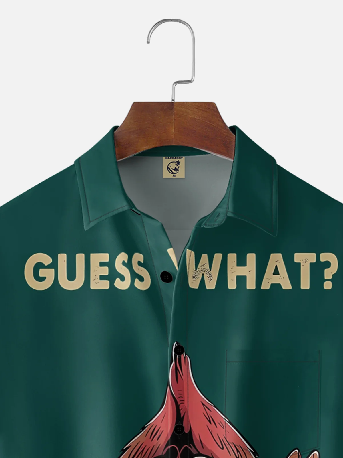 Moisture Wicking humorous And funny  Chicken Butt Chest Pocket Holiday Shirt