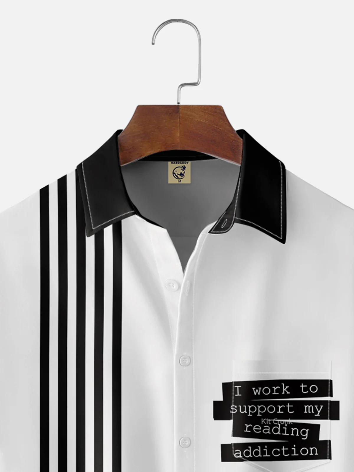 Moisture-wicking I Work To Support My Reading Addiction Chest Pocket Bowling Shirt