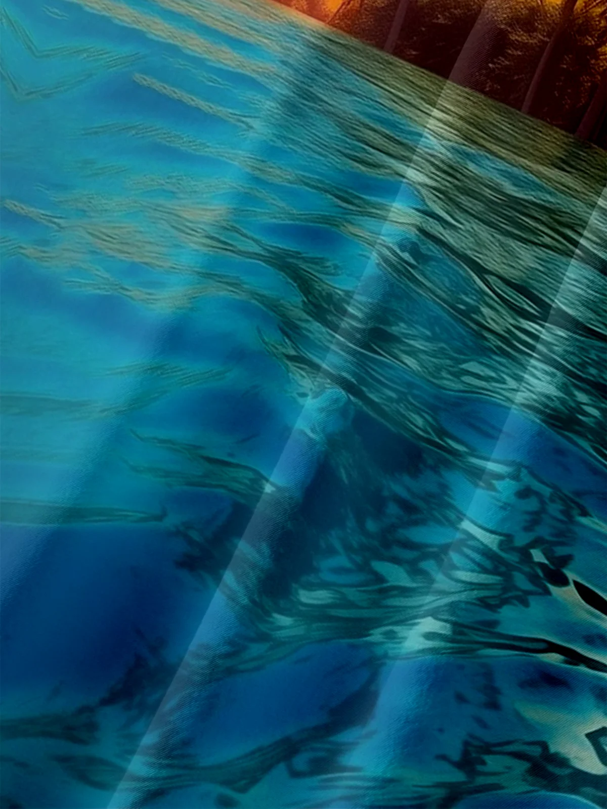 Moisture-wicking Beach Sunset Scenery Chest Pocket Hawaiian Shirt