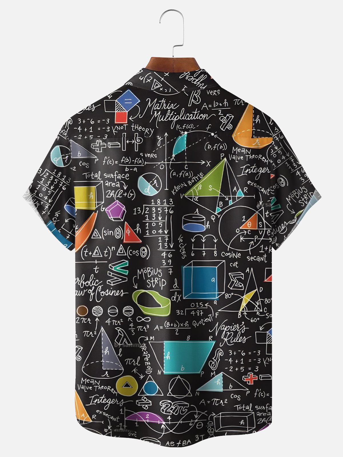 Moisture-wicking Math Notes Chest Pocket Casual Shirt