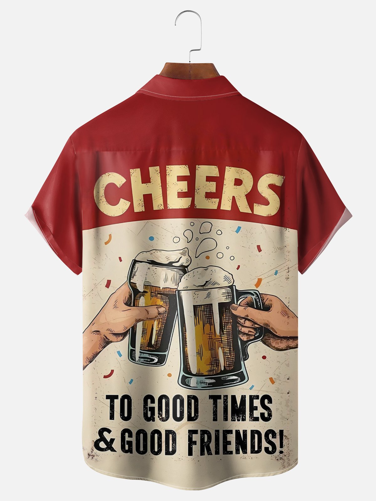 Moisture Wicking Gradient Cheers Beer Cheest Pocket Holiday Shirt
