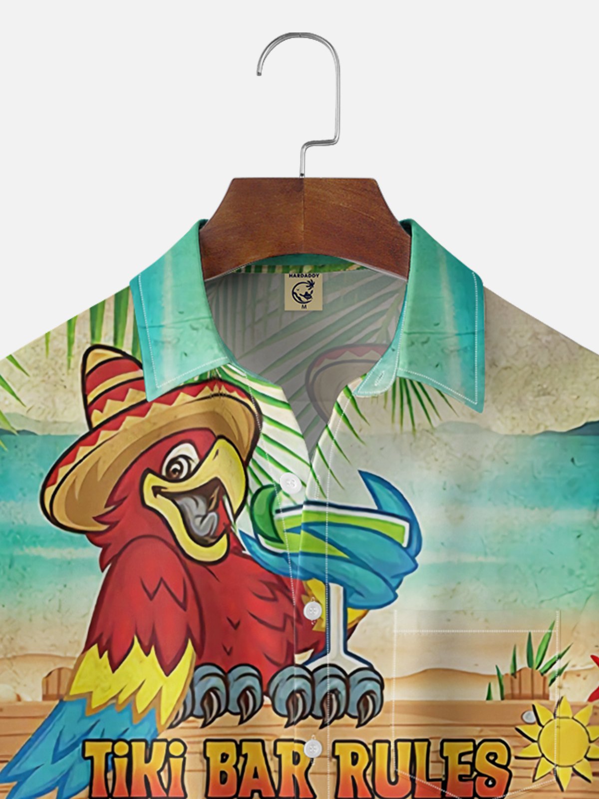 Moisture Wicking Bar Rules Parrot Cocktail Chest Pocket Holiday Shirt
