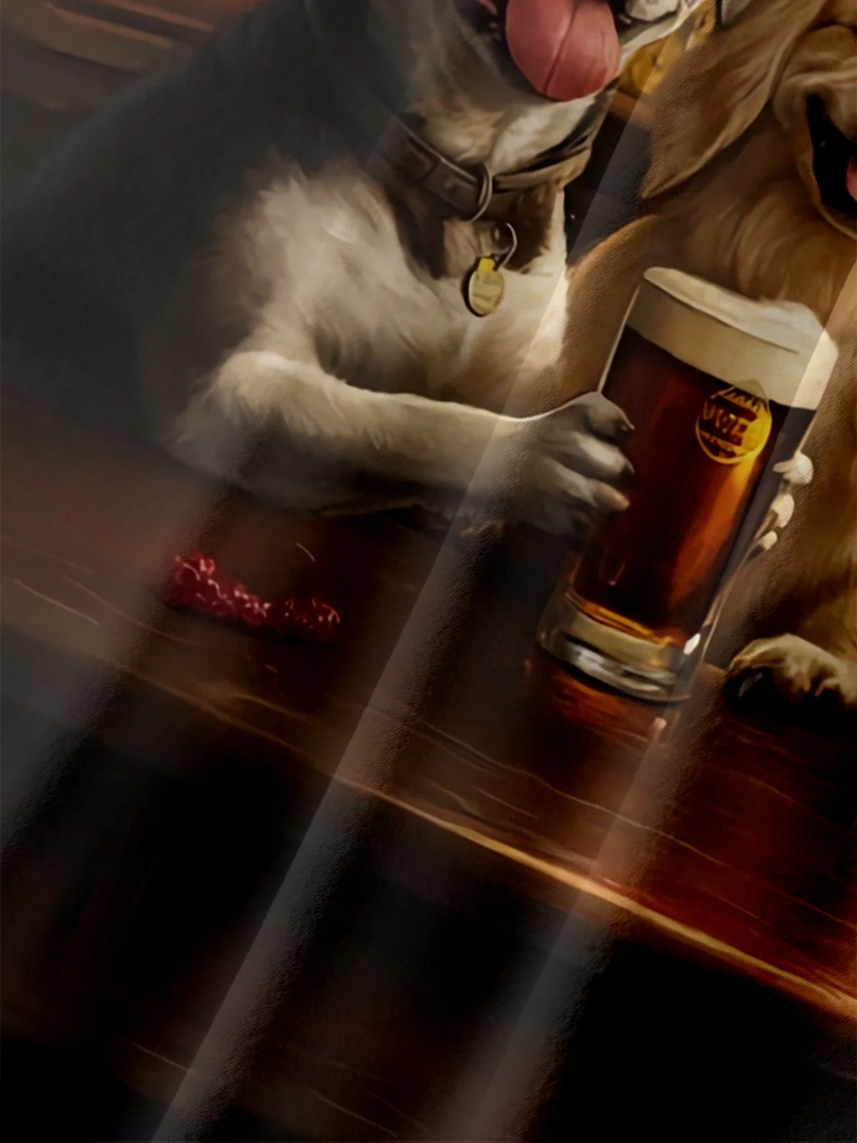 Moisture Wicking Gradient Cheers Beer Dog Cheers Pocket Holiday Shirt