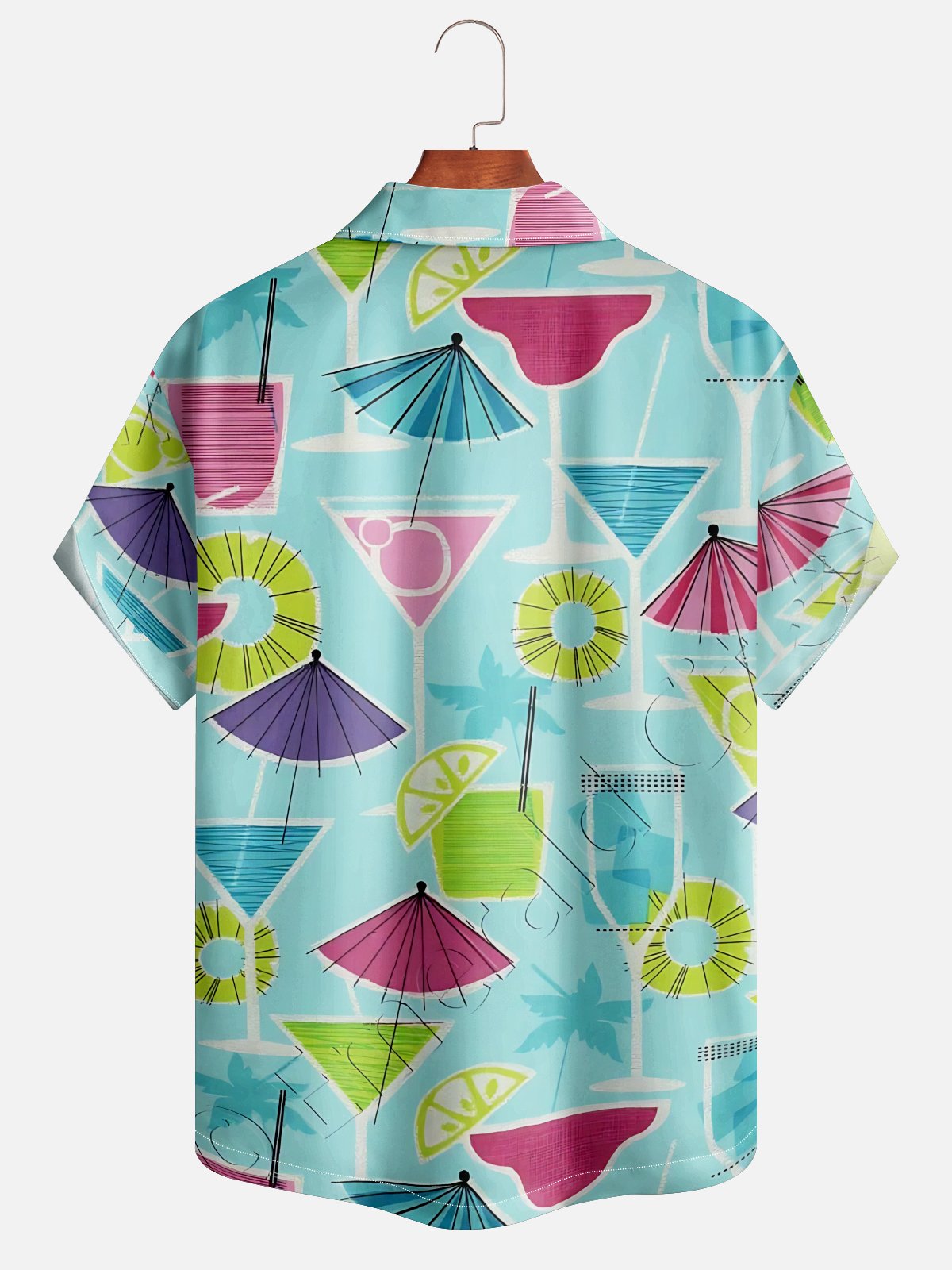 Moisture-wicking Cocktail Geomatric Aloha Shirt