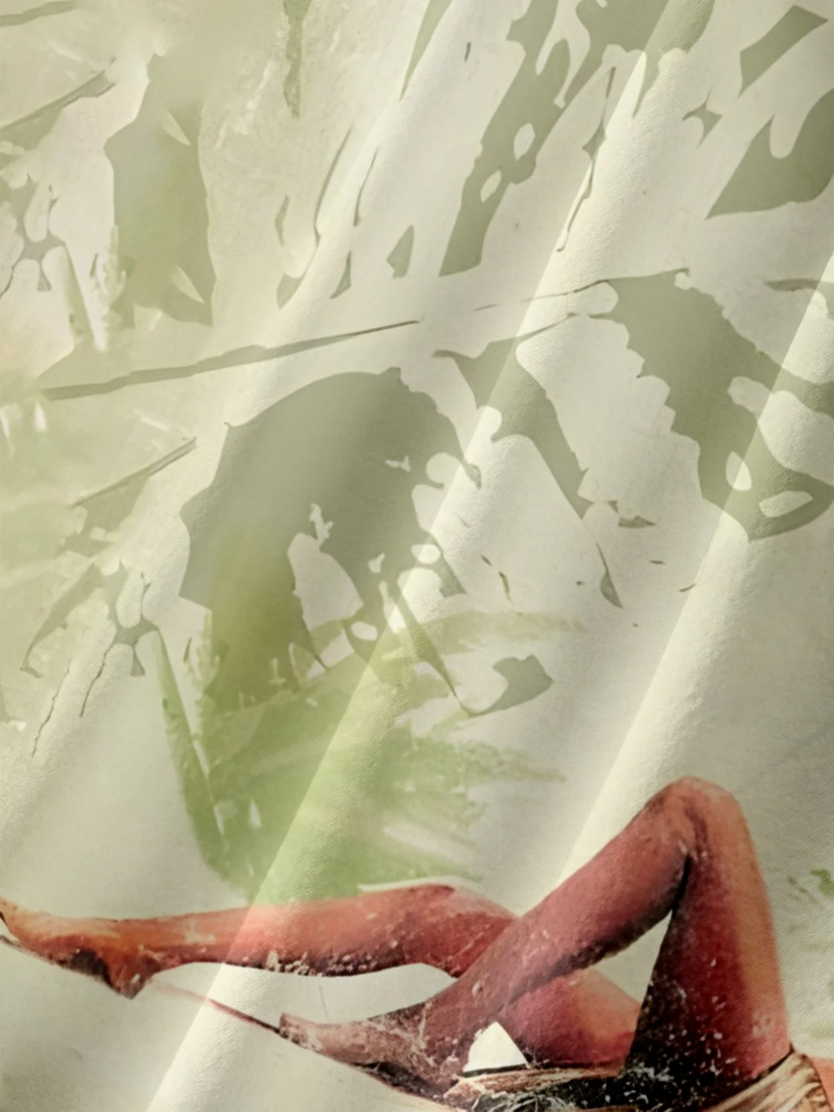 Moisture Wicking Gradient Grass Skirt Beauty Chest Pocket Holiday Shirt