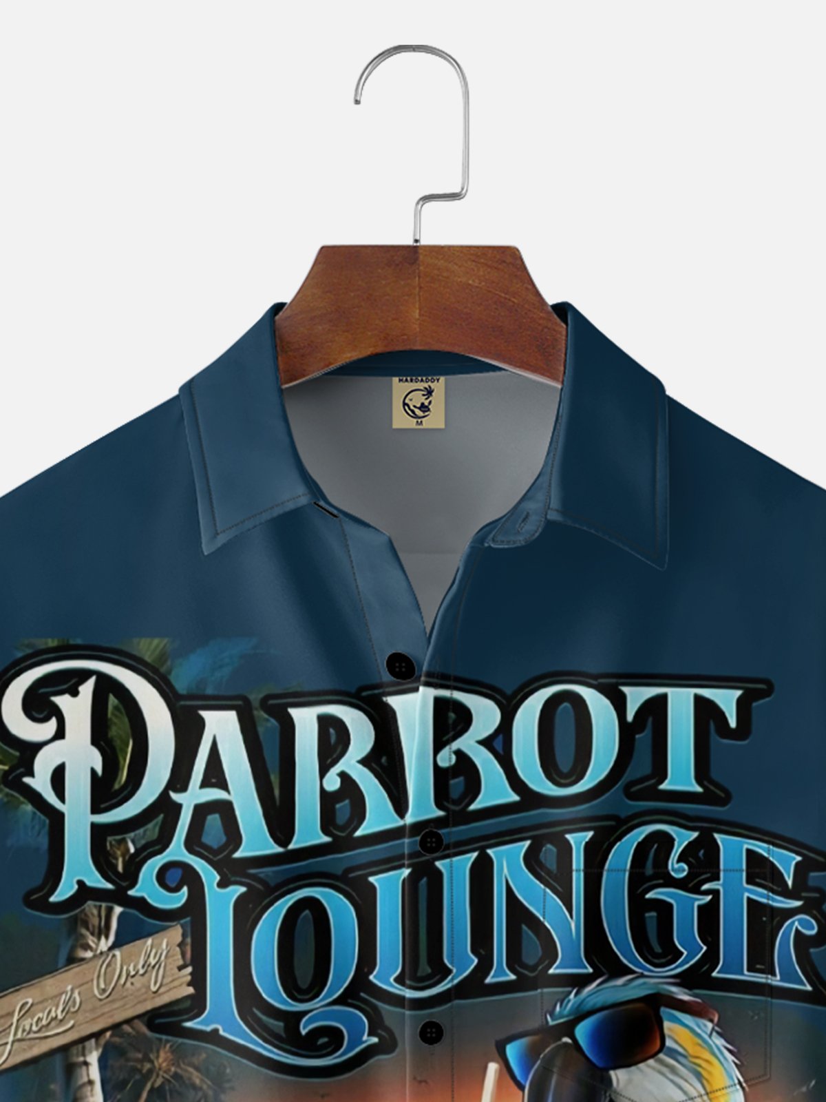 Moisture Wicking Gradient Parrot Cocktail Coconut Tree Beach Chest Pocket Holiday Shirt