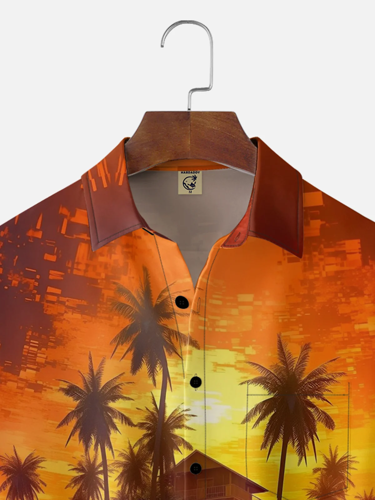 Moisture-wicking Beach Sunset Scenery Chest Pocket Hawaiian Shirt
