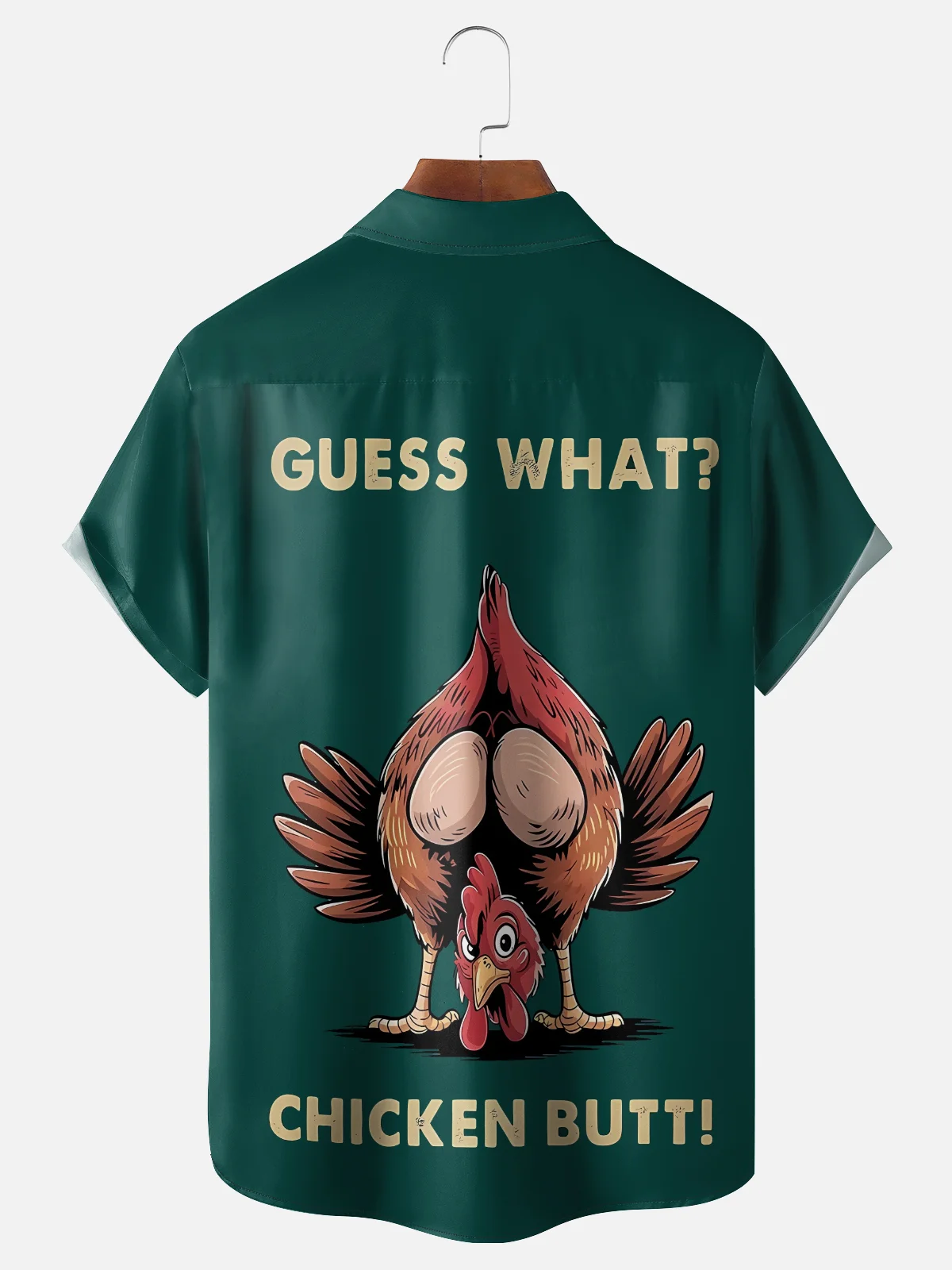 Moisture Wicking humorous And funny  Chicken Butt Chest Pocket Holiday Shirt