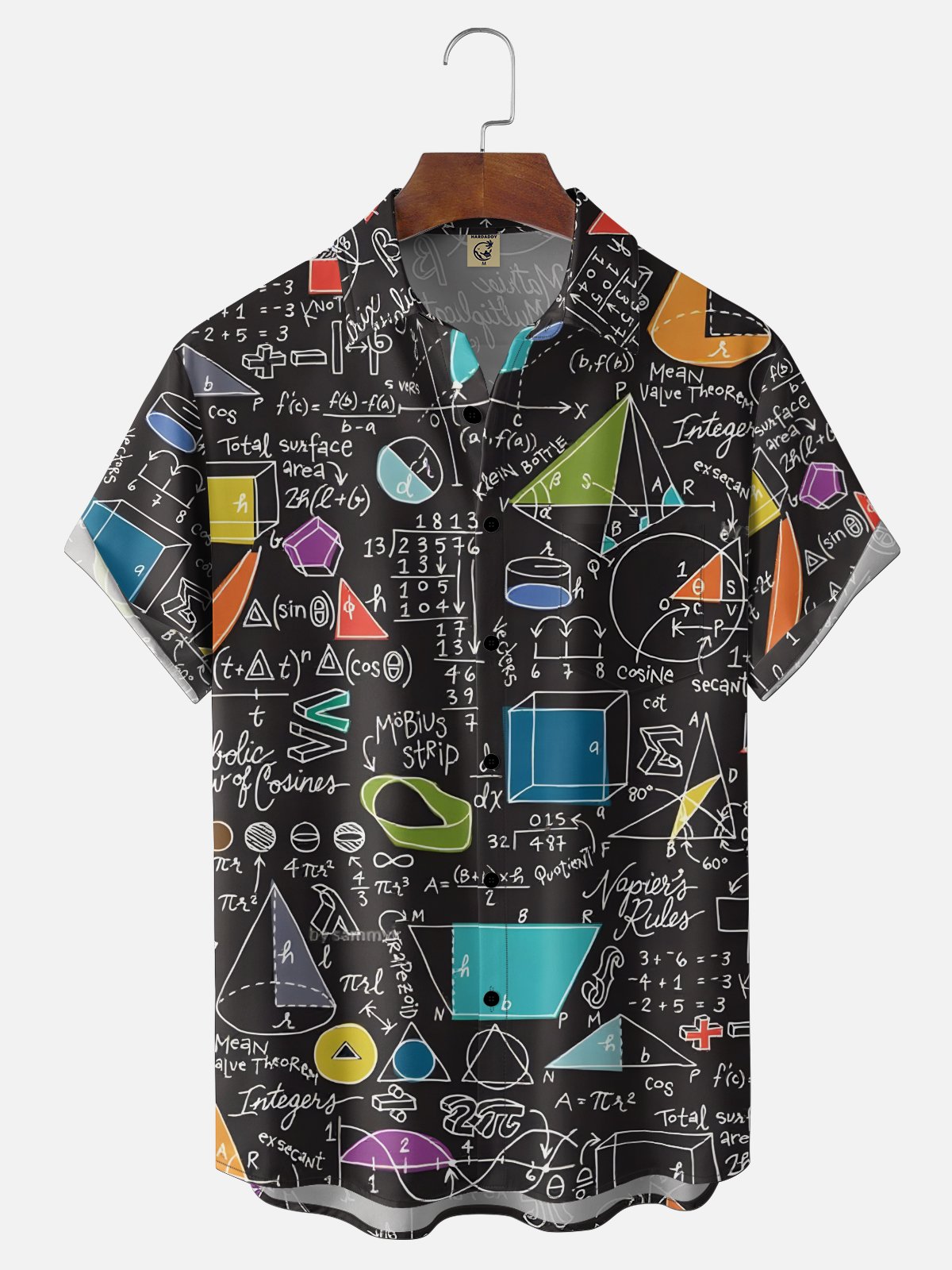 Moisture-wicking Math Notes Chest Pocket Casual Shirt