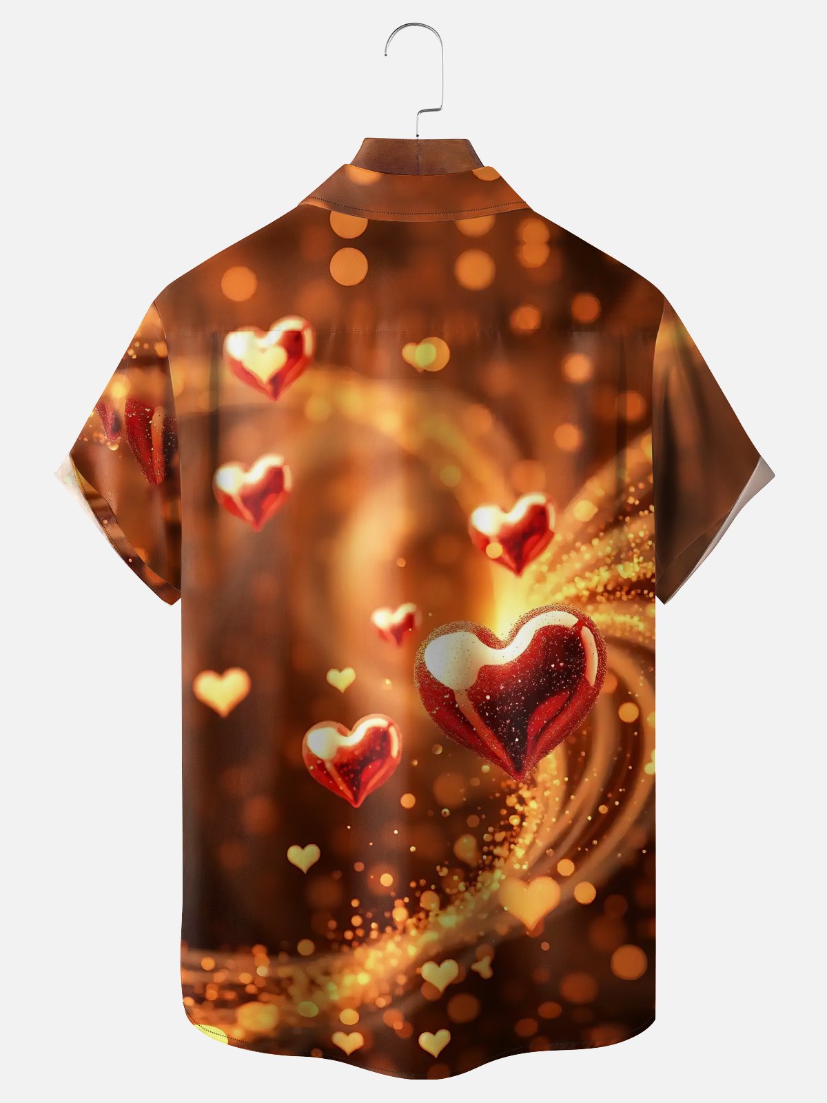 Moisture-wicking Valentine's Day Heart Shape Chest Pocket Casual Shirt