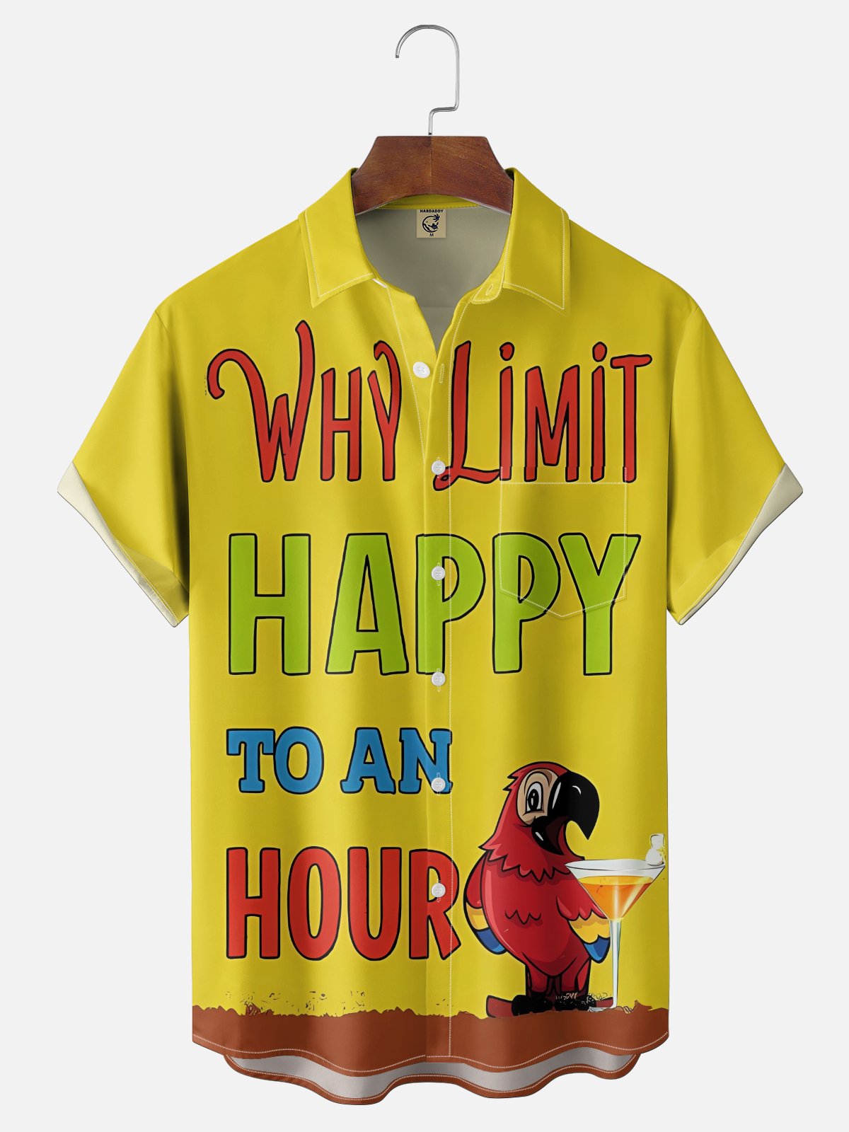 Moisture Wicking  Funny And Humorous Parrot Chest Pocket Holiday Shirt