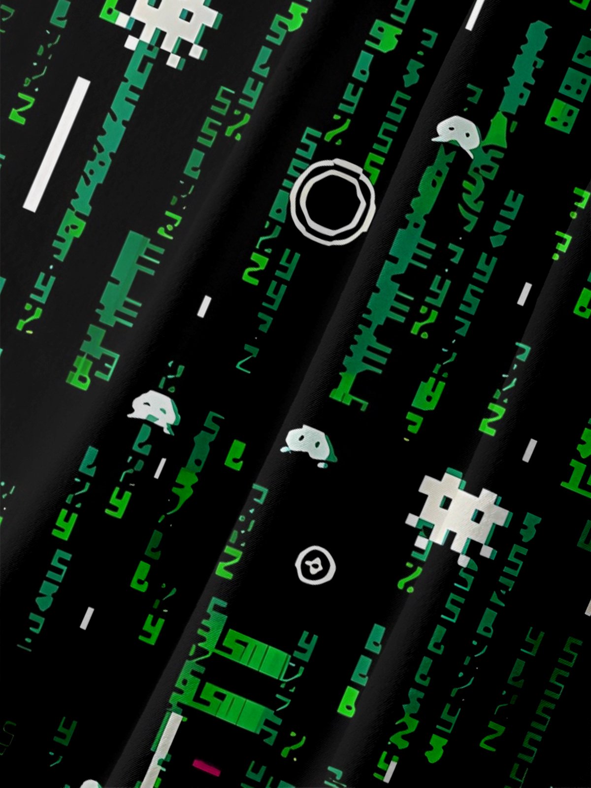 Moisture-wicking Matrix Raining Code Pixel Game Chest Pocket Casual ...