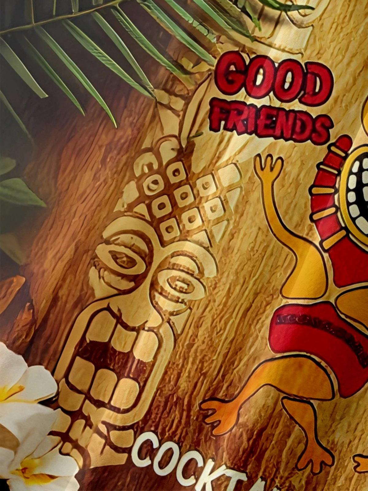 Moisture Wicking Tropical Plants And Flowers TIKI Chest Pocket Holiday Shirt