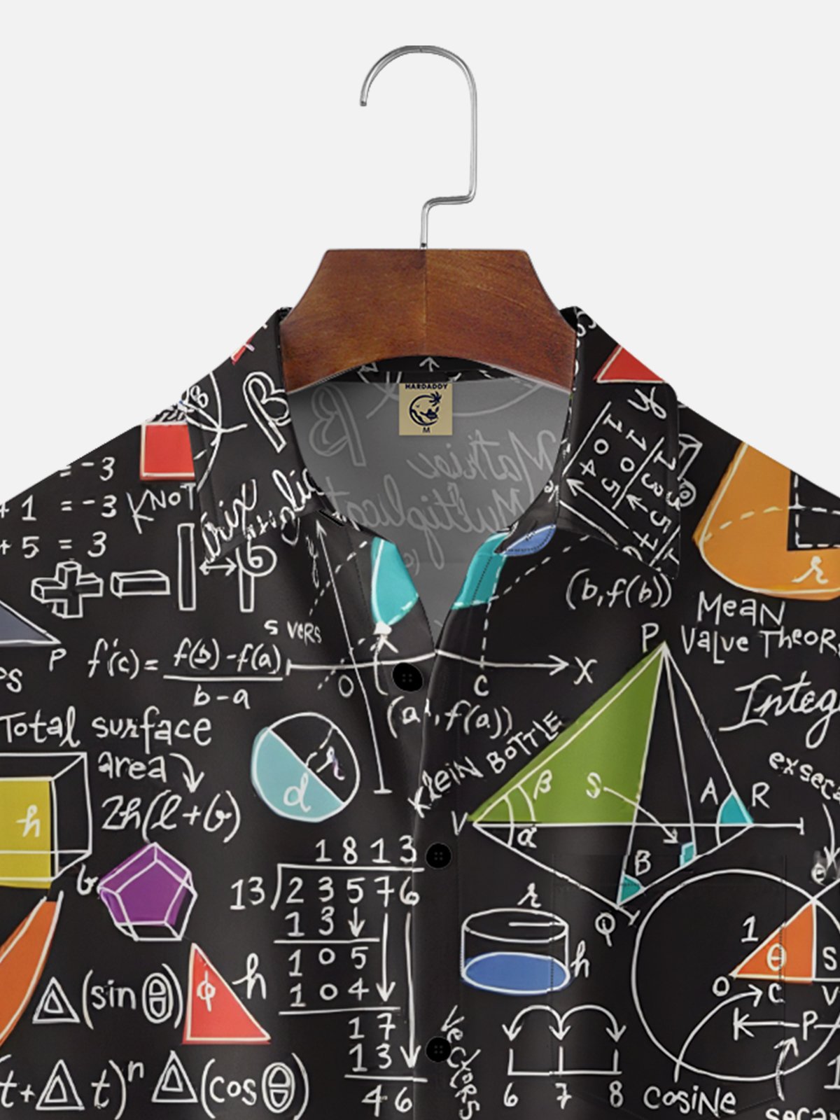 Moisture-wicking Math Notes Chest Pocket Casual Shirt