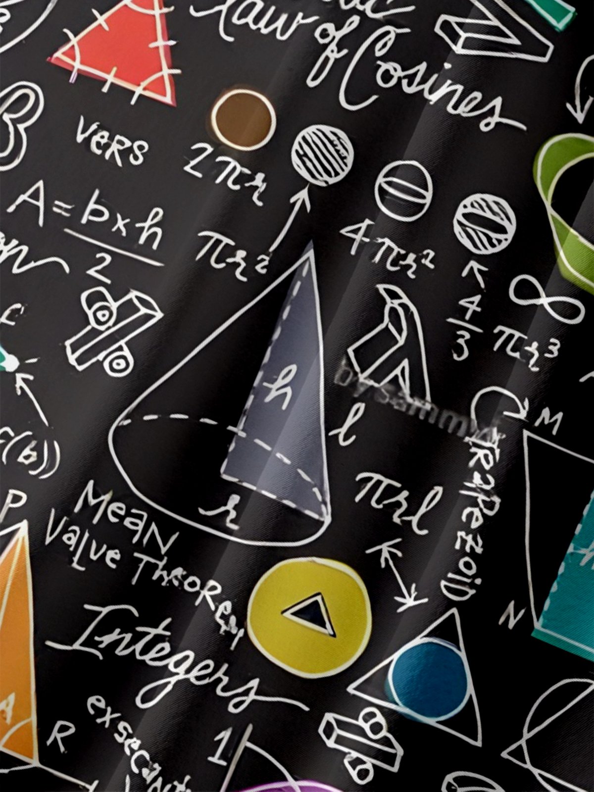 Moisture-wicking Math Notes Chest Pocket Casual Shirt