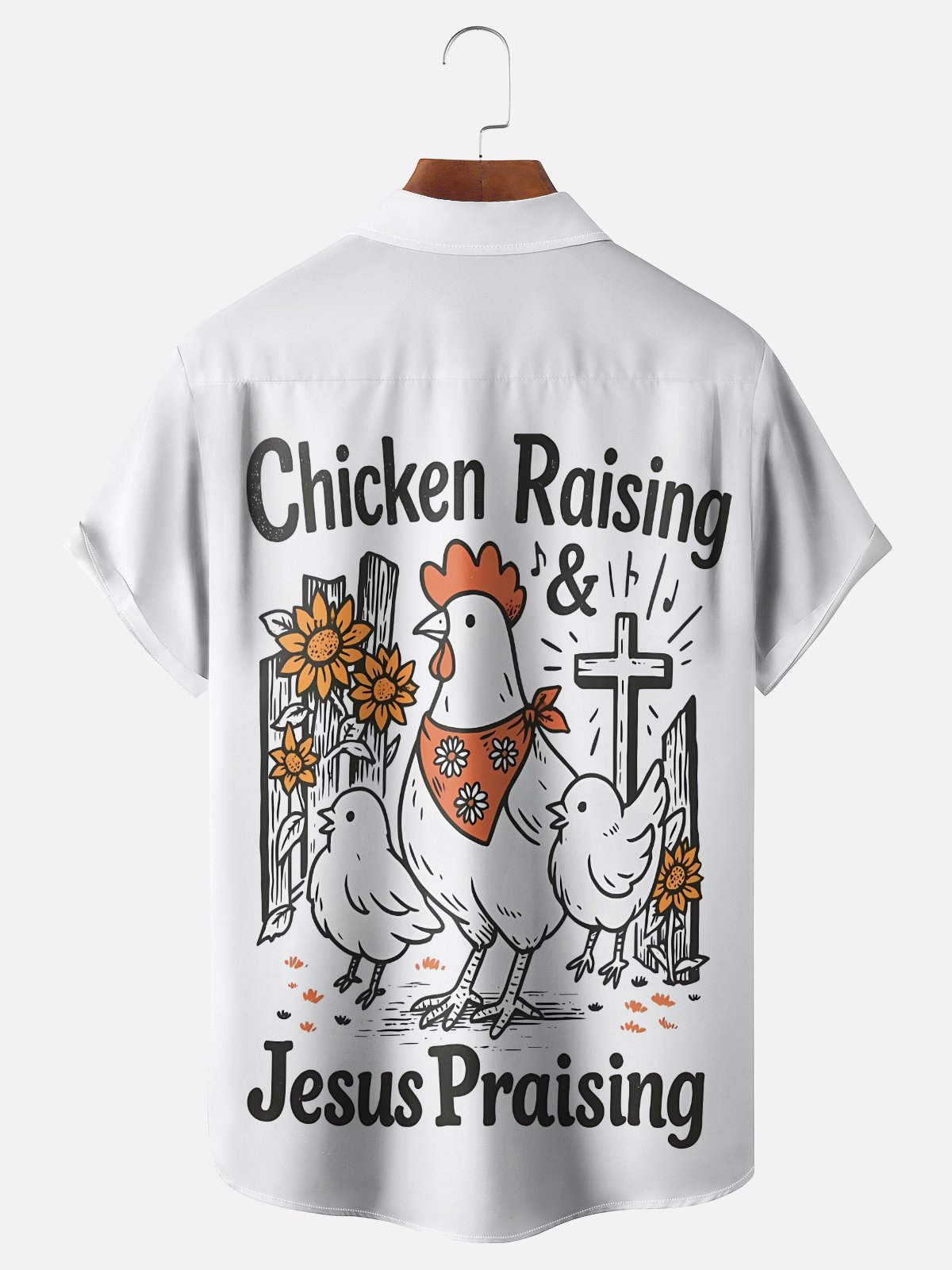 Moisture Wicking Reverence For Jesus Chicken Chest Pocket Holiday Shirt