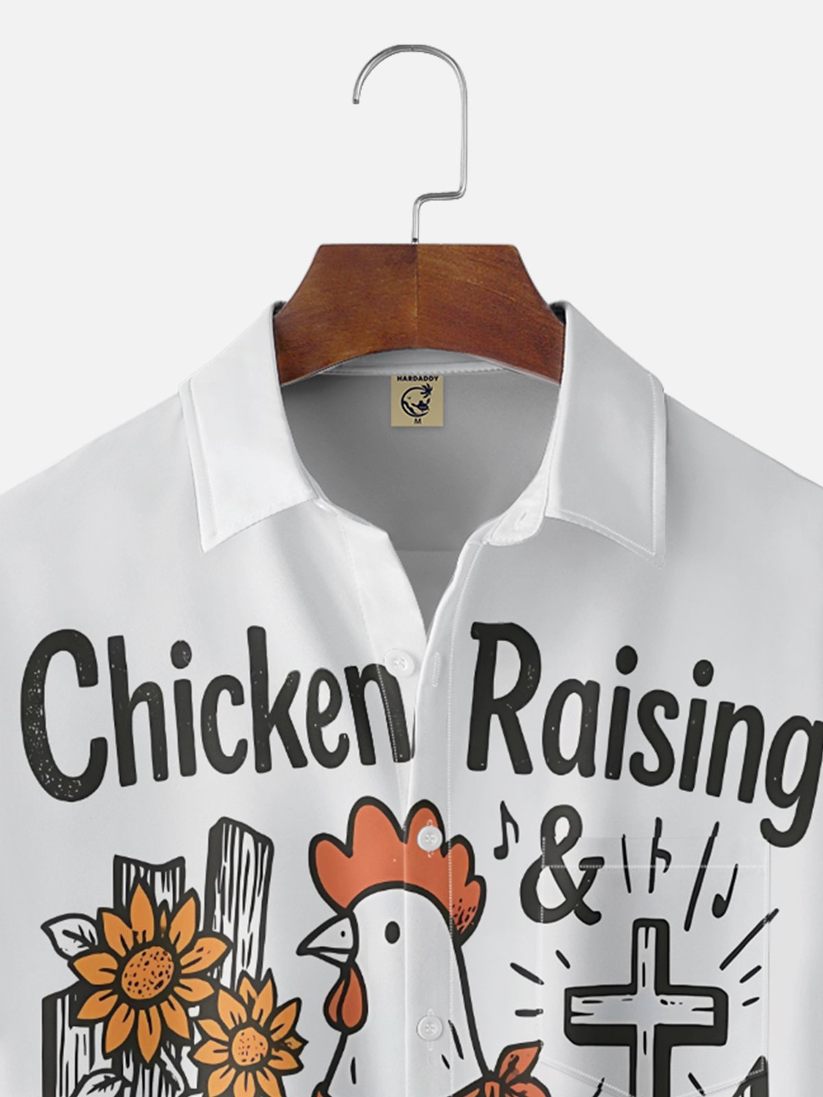 Moisture Wicking Reverence For Jesus Chicken Chest Pocket Holiday Shirt