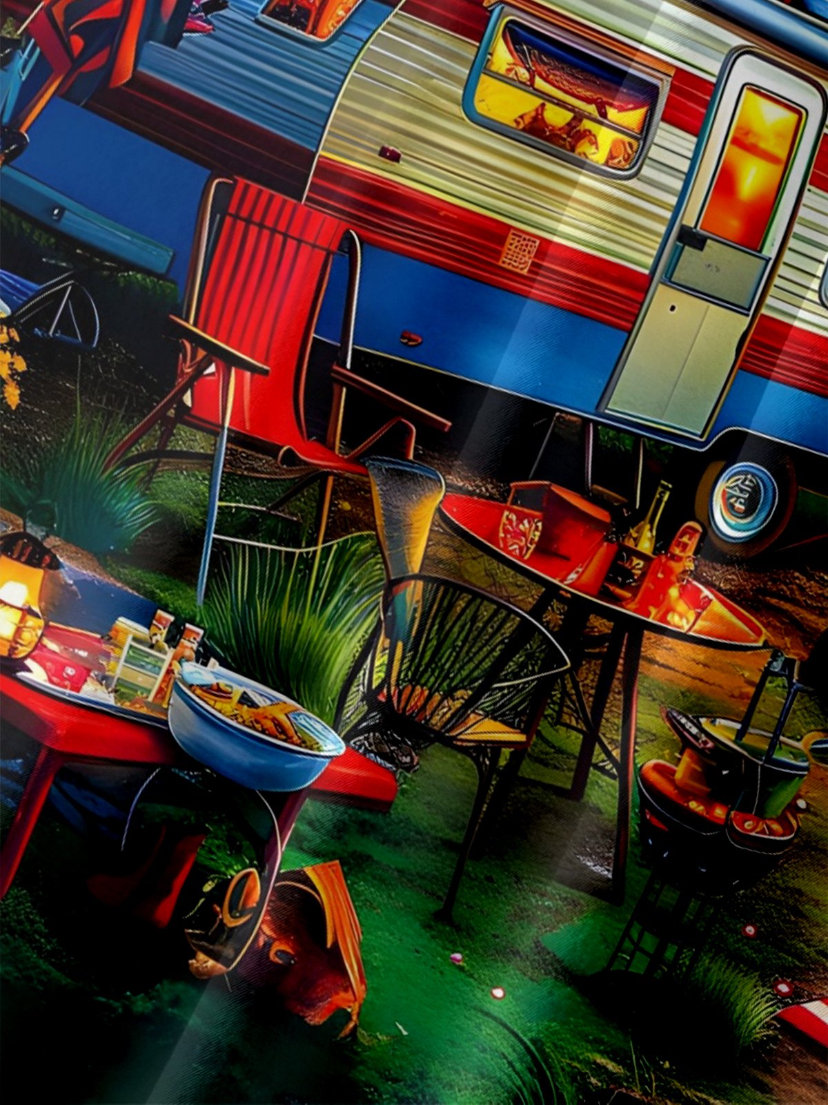 Moisture Wickin Outdoor Vacation Campervan Chest Pocket Holiday Hawaiian Shirt