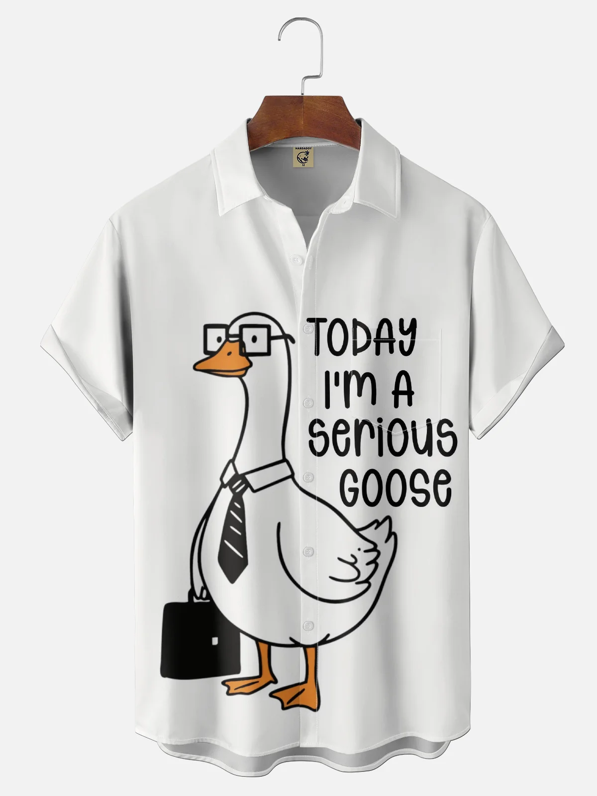Moisture-wicking Go To Work Today Im A Serious Goose Chest Pocket Casual Shirt