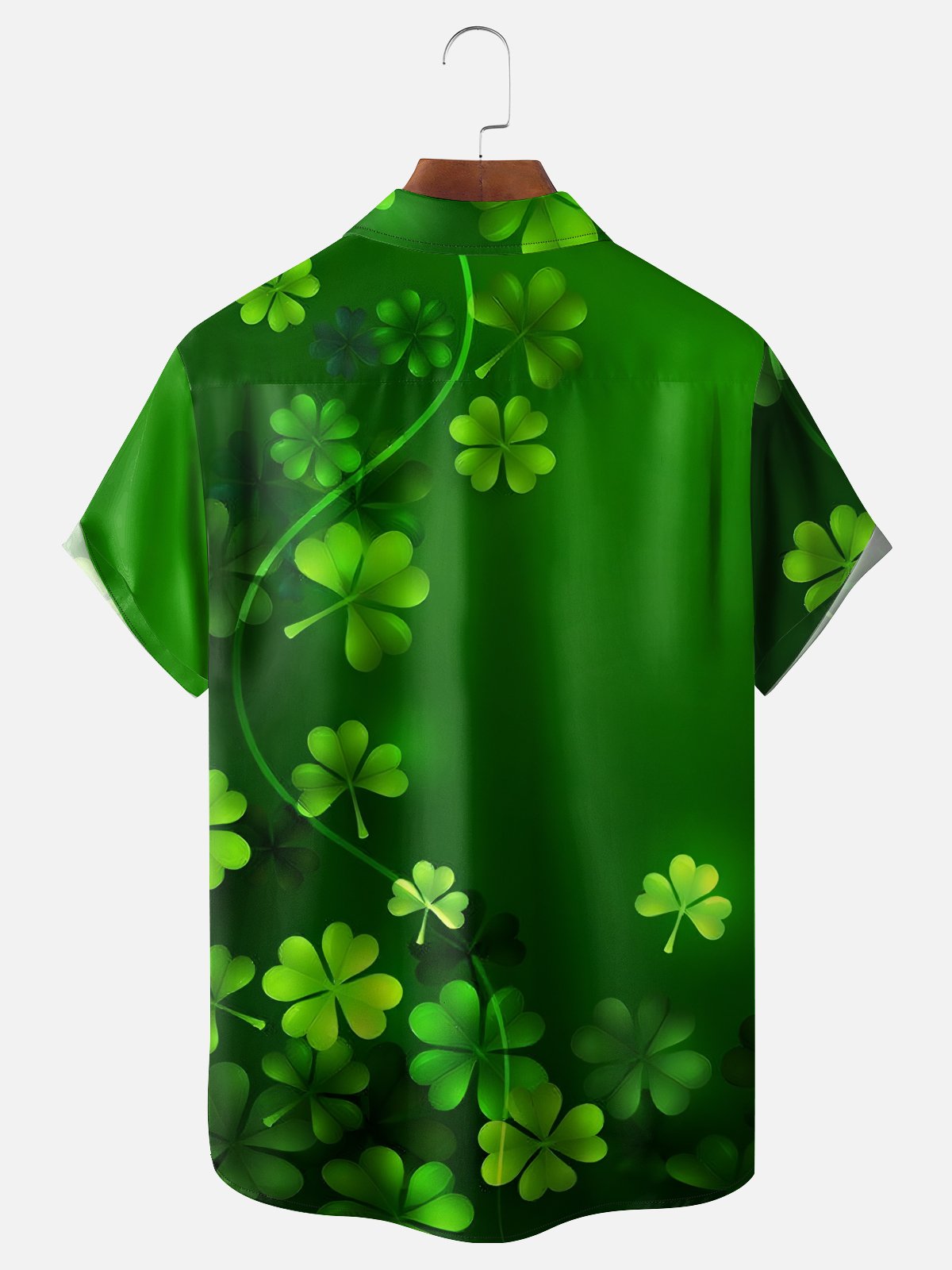 Moisture-wicking Saint Patrick's Day Shamrock Cocktail Chest Pocket Hawaiian Shirt