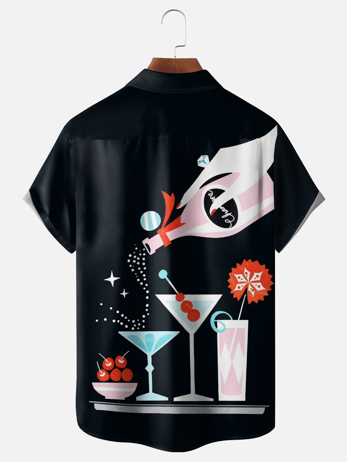 Moisture-wicking Cocktail Chest Pocket Hawaiian Shirt