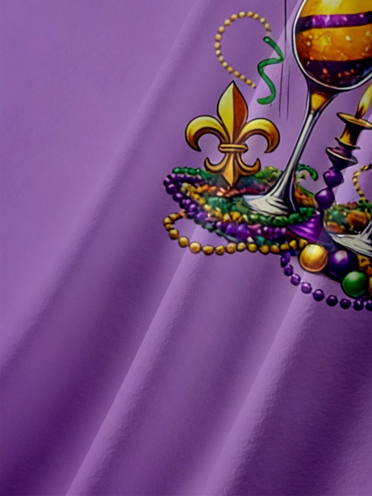 Moisture-wicking Mardi Gras Cocktail Mask Chest Pocket Hawaiian Shirt